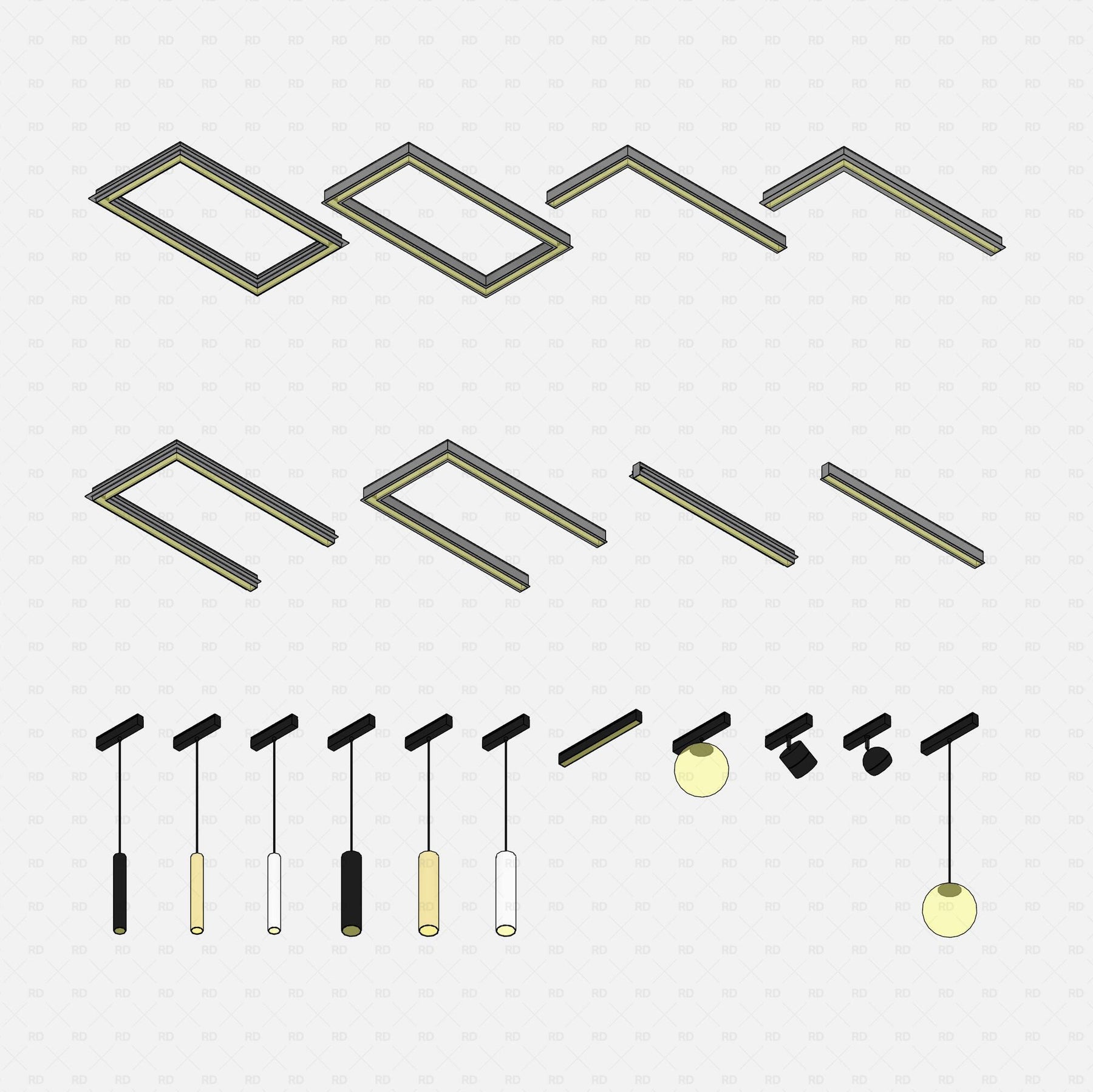 Revit Track Lights Families Starter Pack 16 Families RD Studio Revit Track Lights Families Starter Pack 16 Families RD Studio