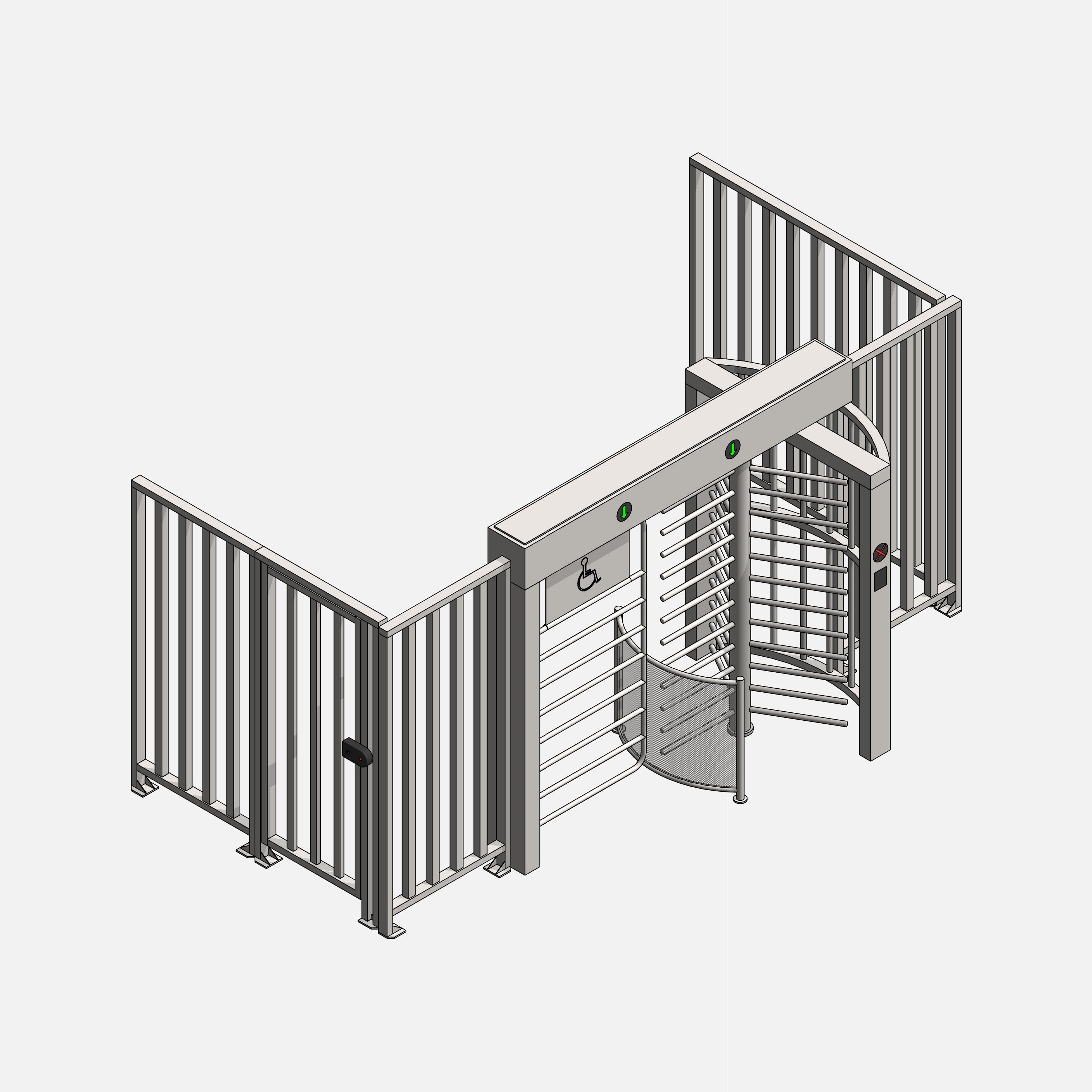 Revit Turnstile full height Gates RD Studio BIM blocks rfa