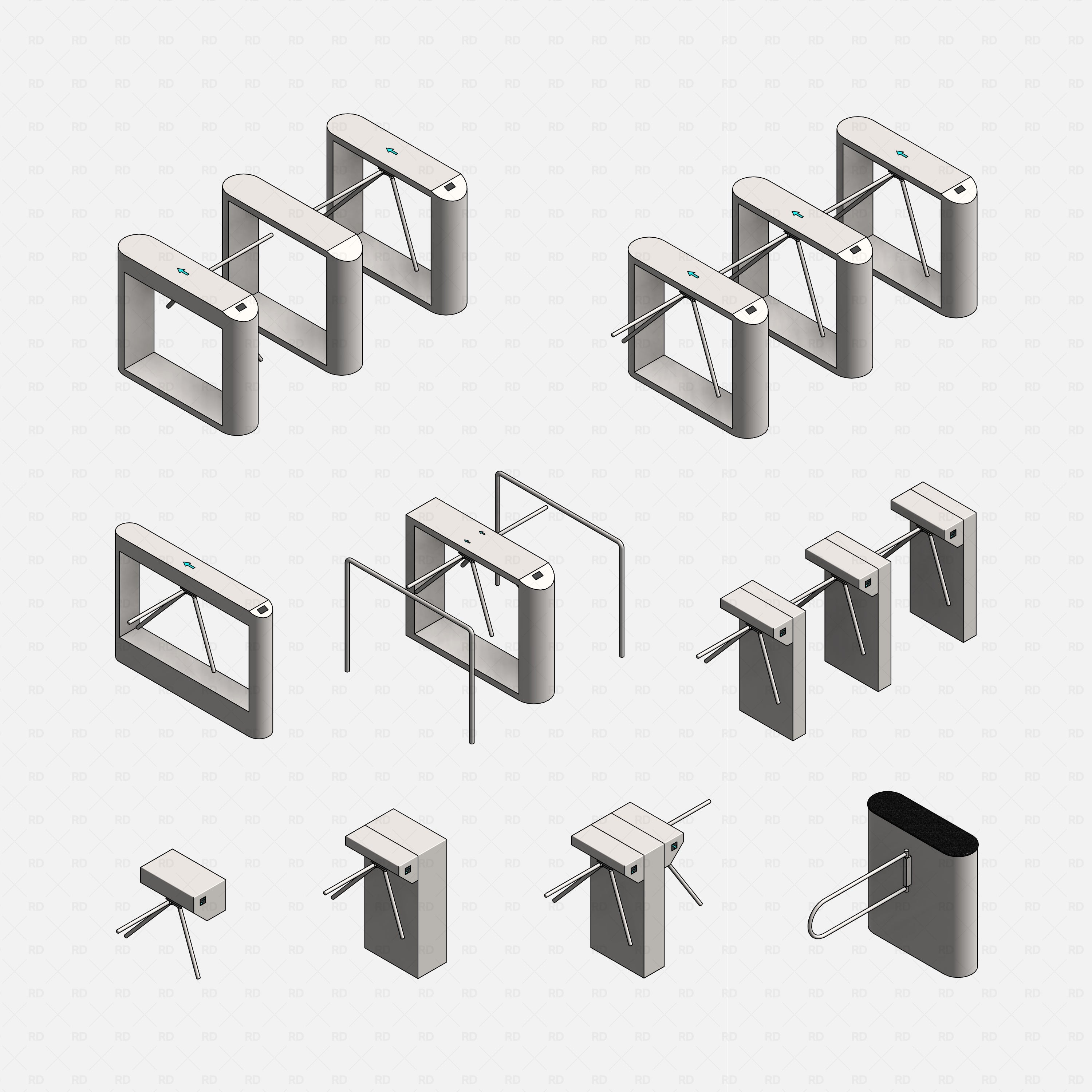 Revit Turnstile Tripod Gates