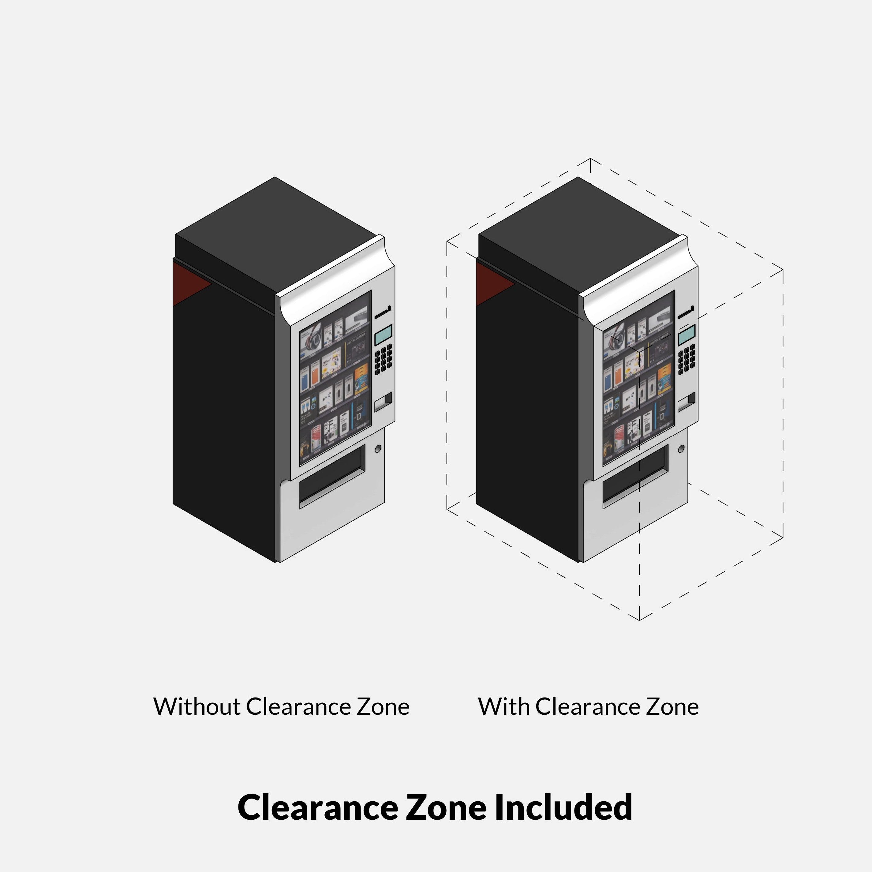 Revit Vending Machines Pack RD Studio BIM blocks rfa clearance zone