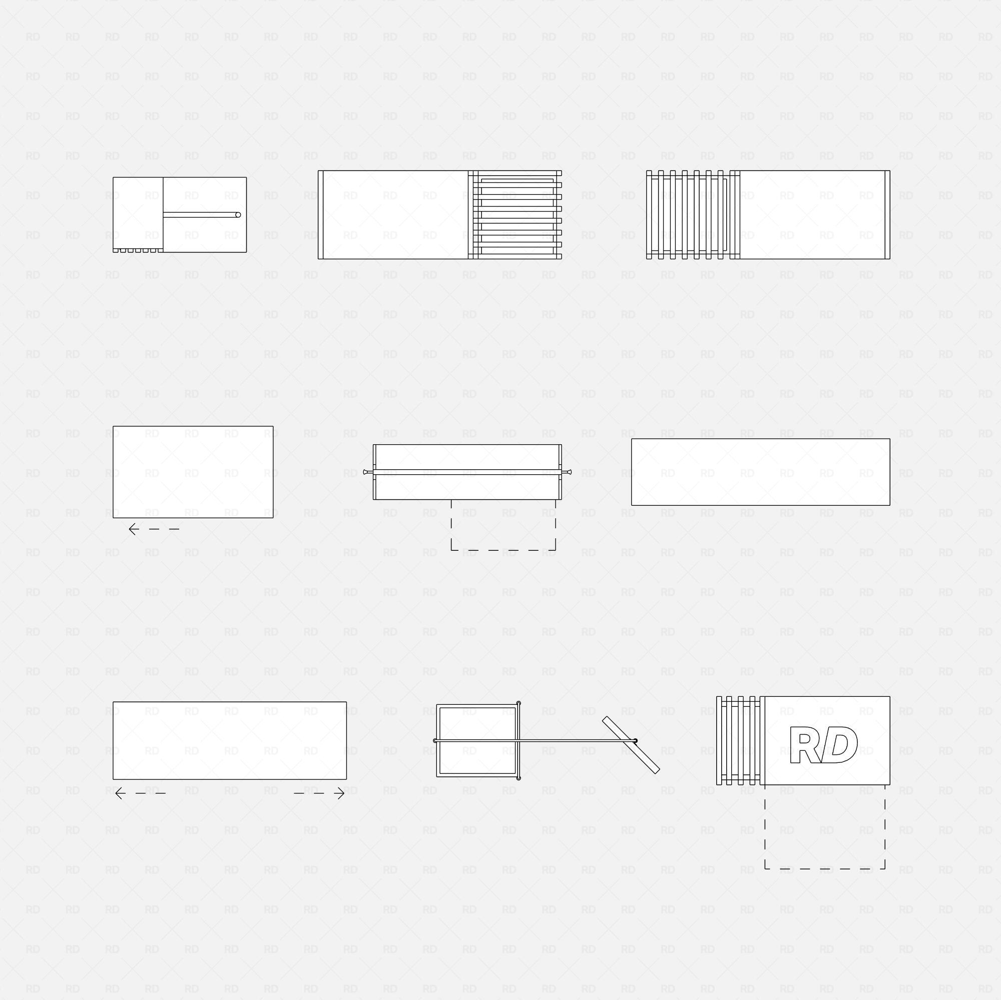 Revit wardrobe symbolic plan views – families with parametric opening lines for clear BIM documentation.