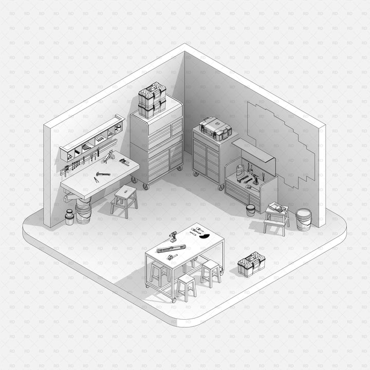 Revit Garage and Workshop Equipment and Tools | RD Studio