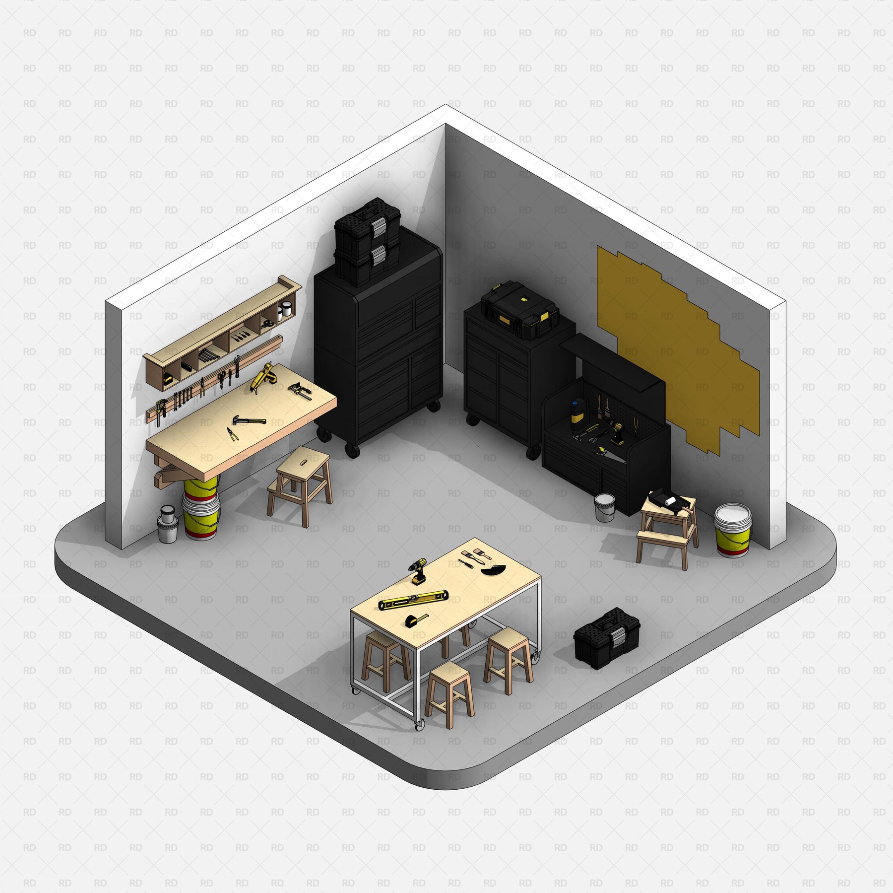 Revit Garage and Workshop Equipment and Tools | RD Studio
