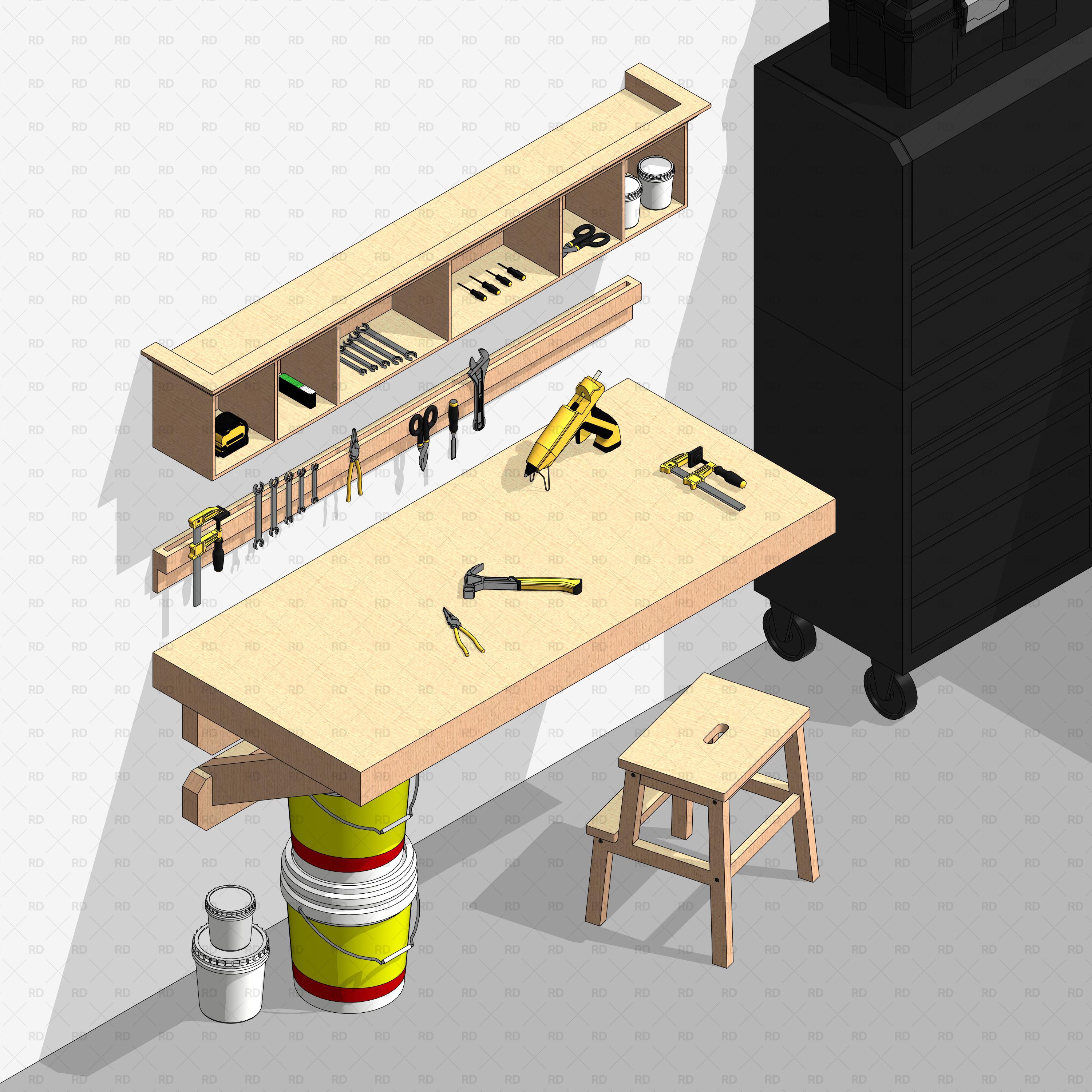 Revit Garage Workshop Equipment and Tools - RD Studio