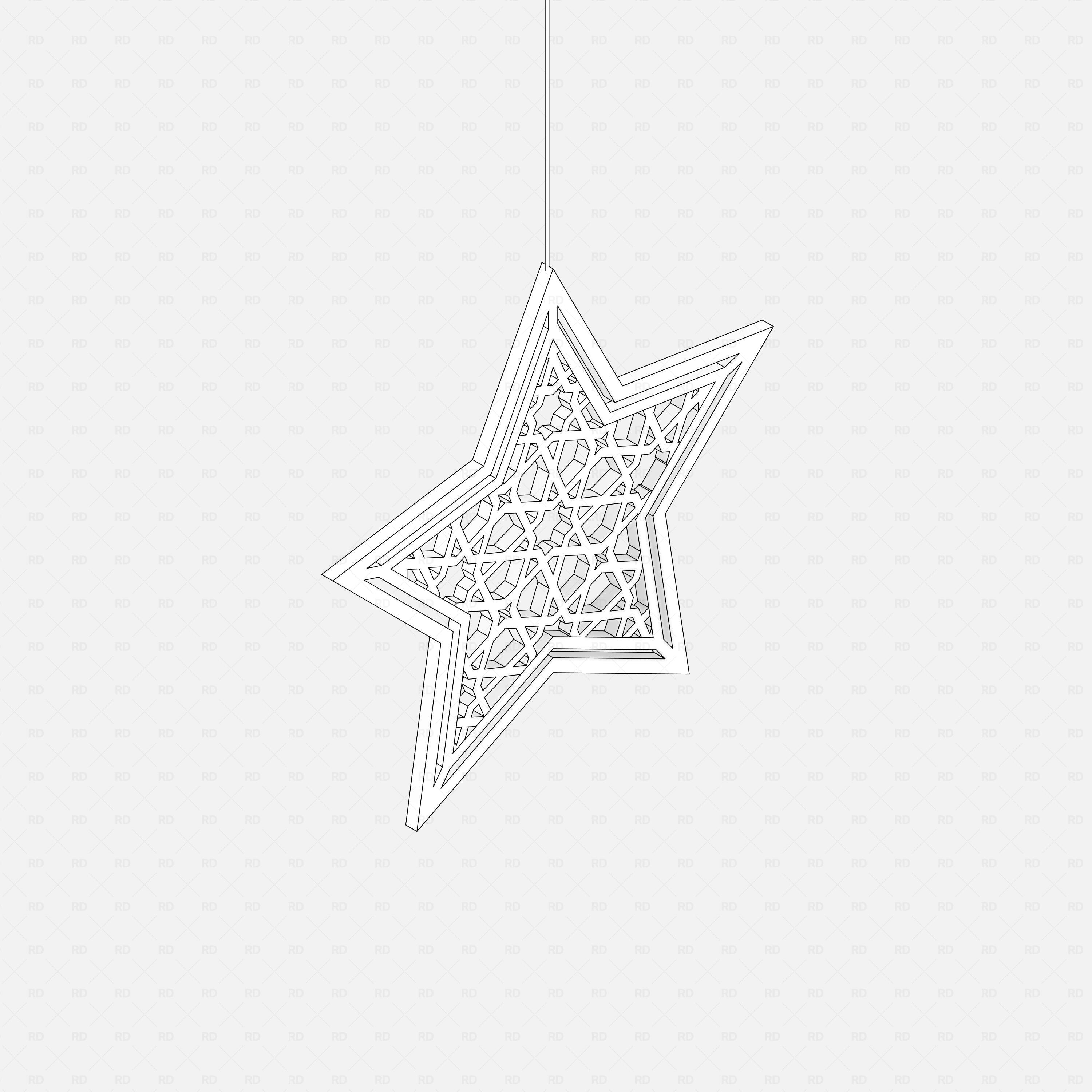 Revit ramadan decor Pack RD Studio BIM blocks rfa free download realistic ramadan hanging five-pointed star decor