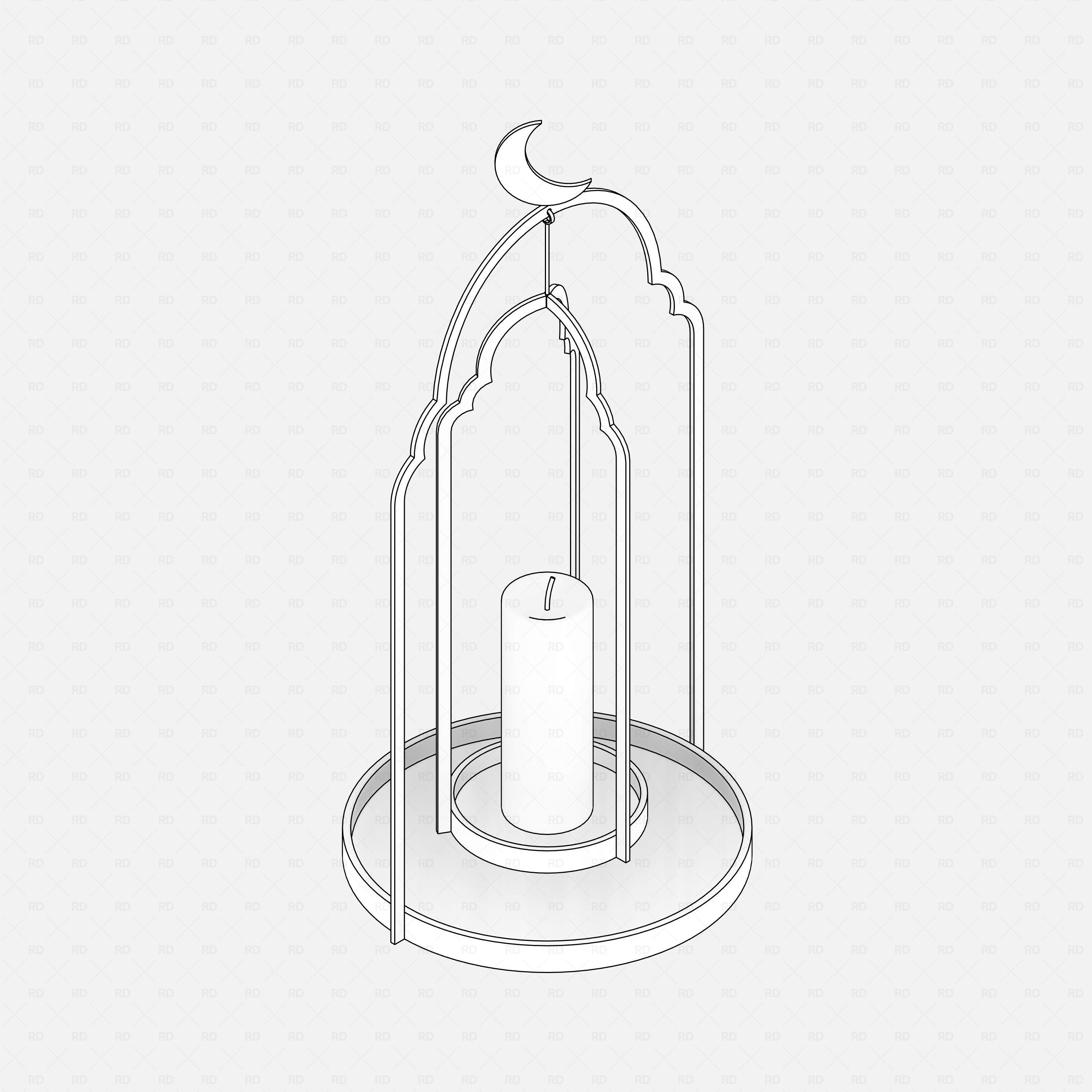 Revit ramadan decor Pack RD Studio BIM blocks rfa free download ramadan eid candle holder decor