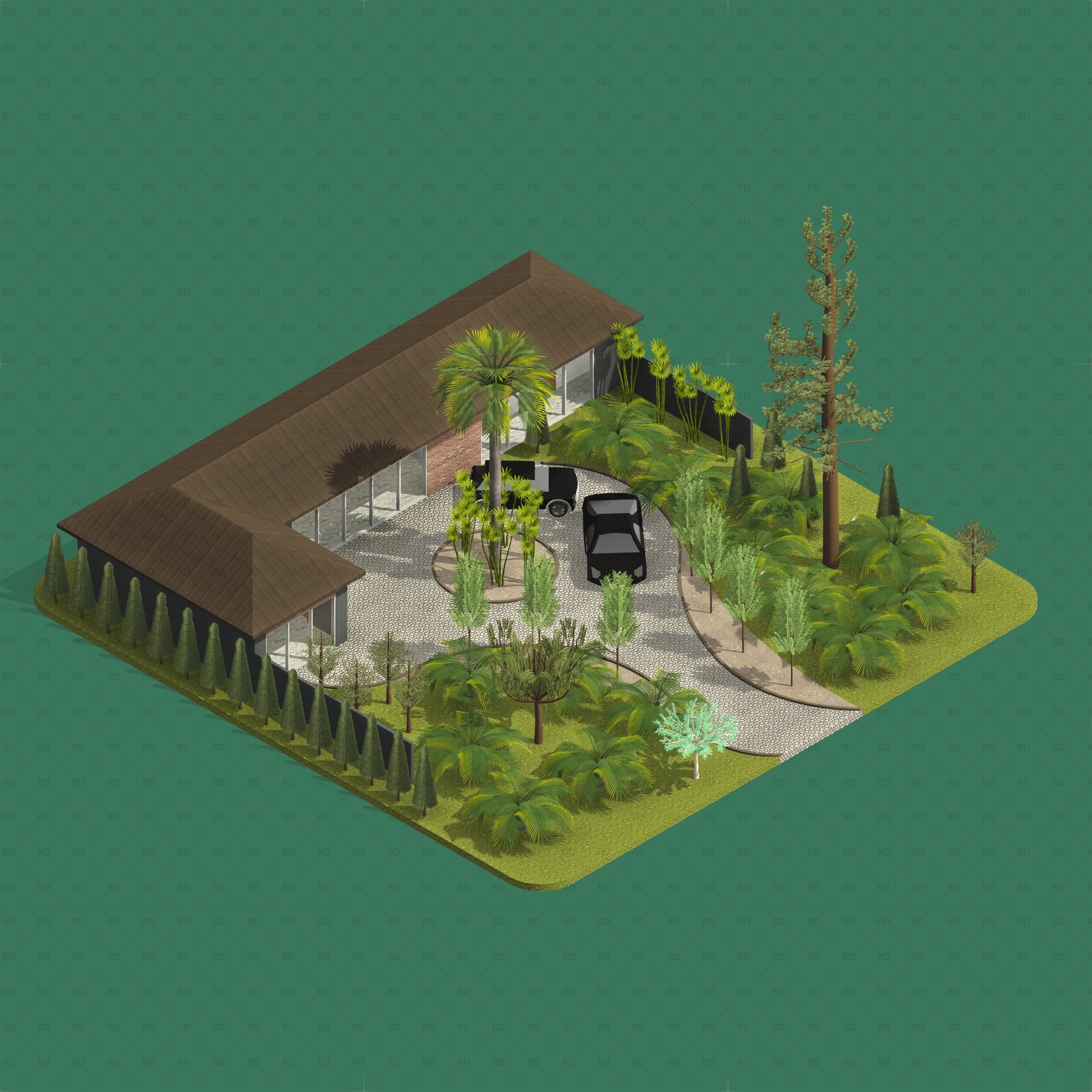 Revit Rpc Tree Planting Realistic Trees Families for Revit | 9 Planting Families | RD Studio
