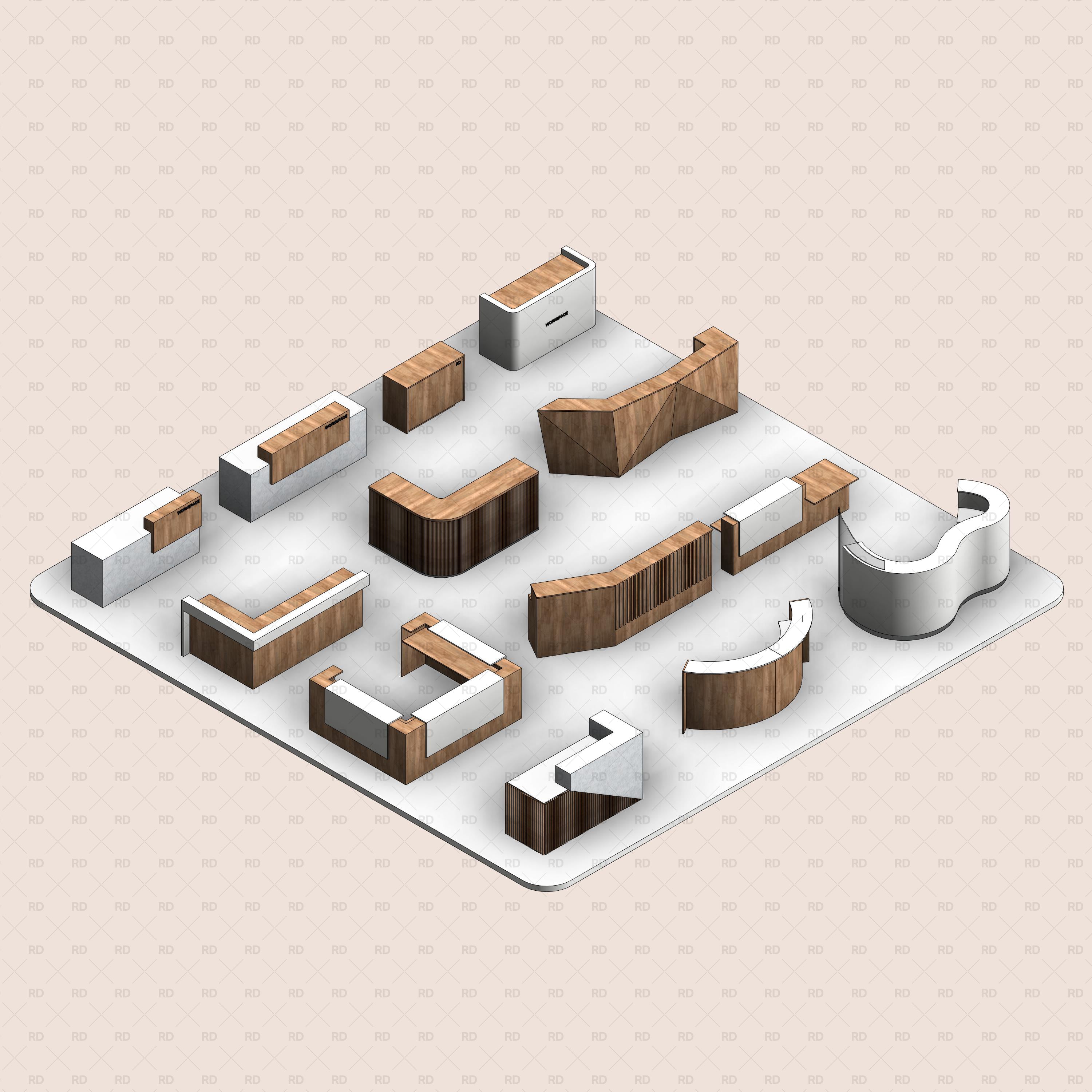 revit reception desk families