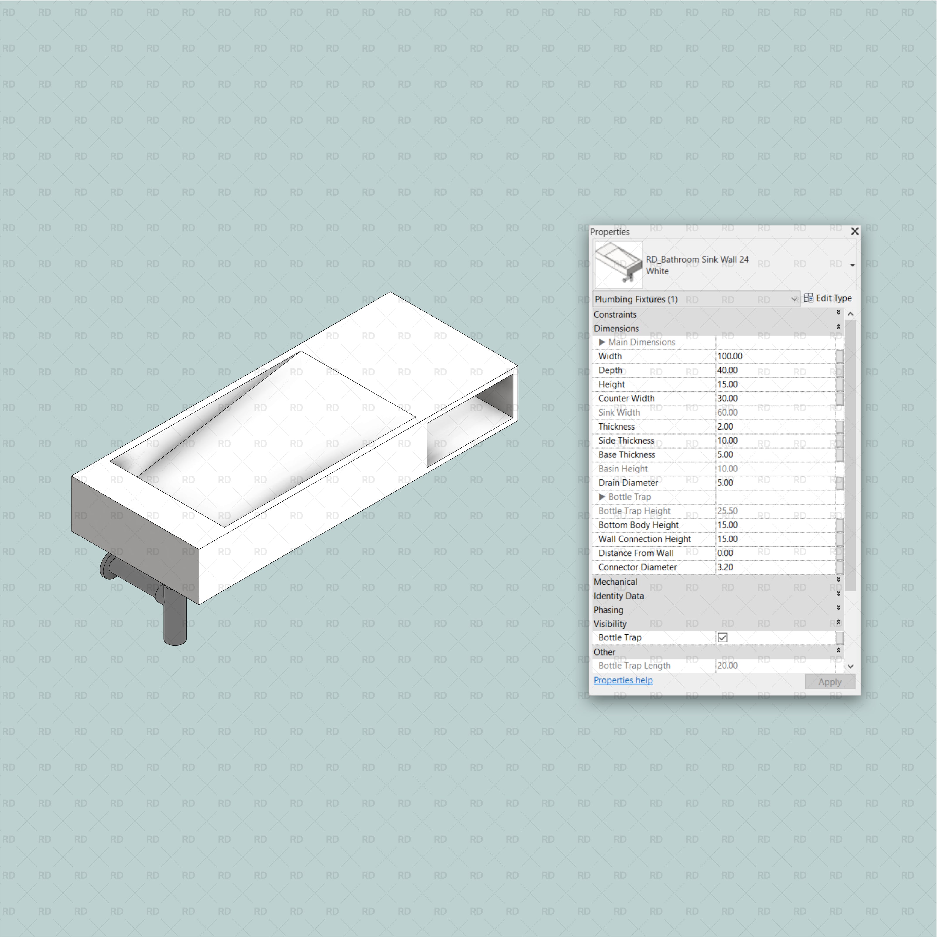 revit modern bathroom sink