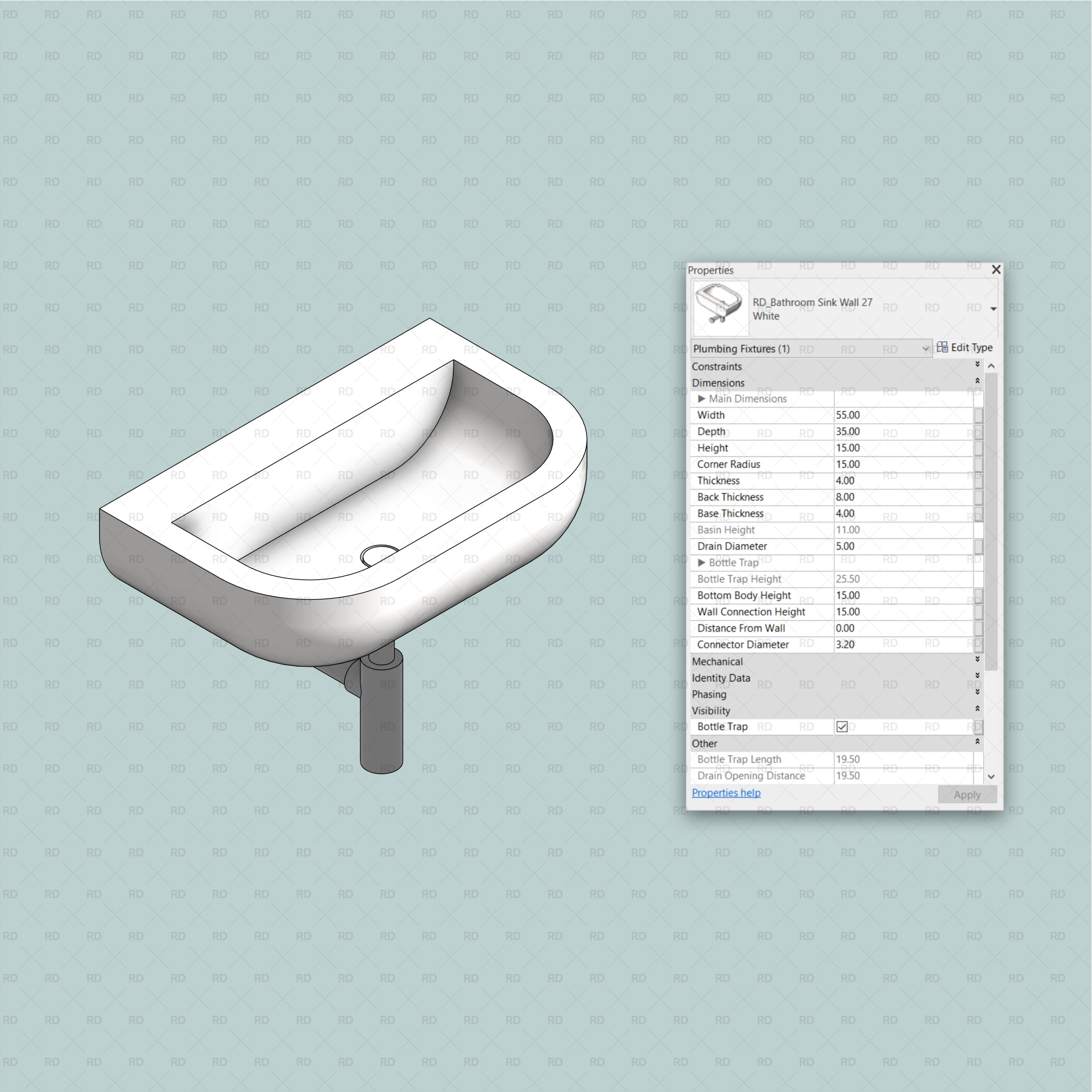 revit wall basin