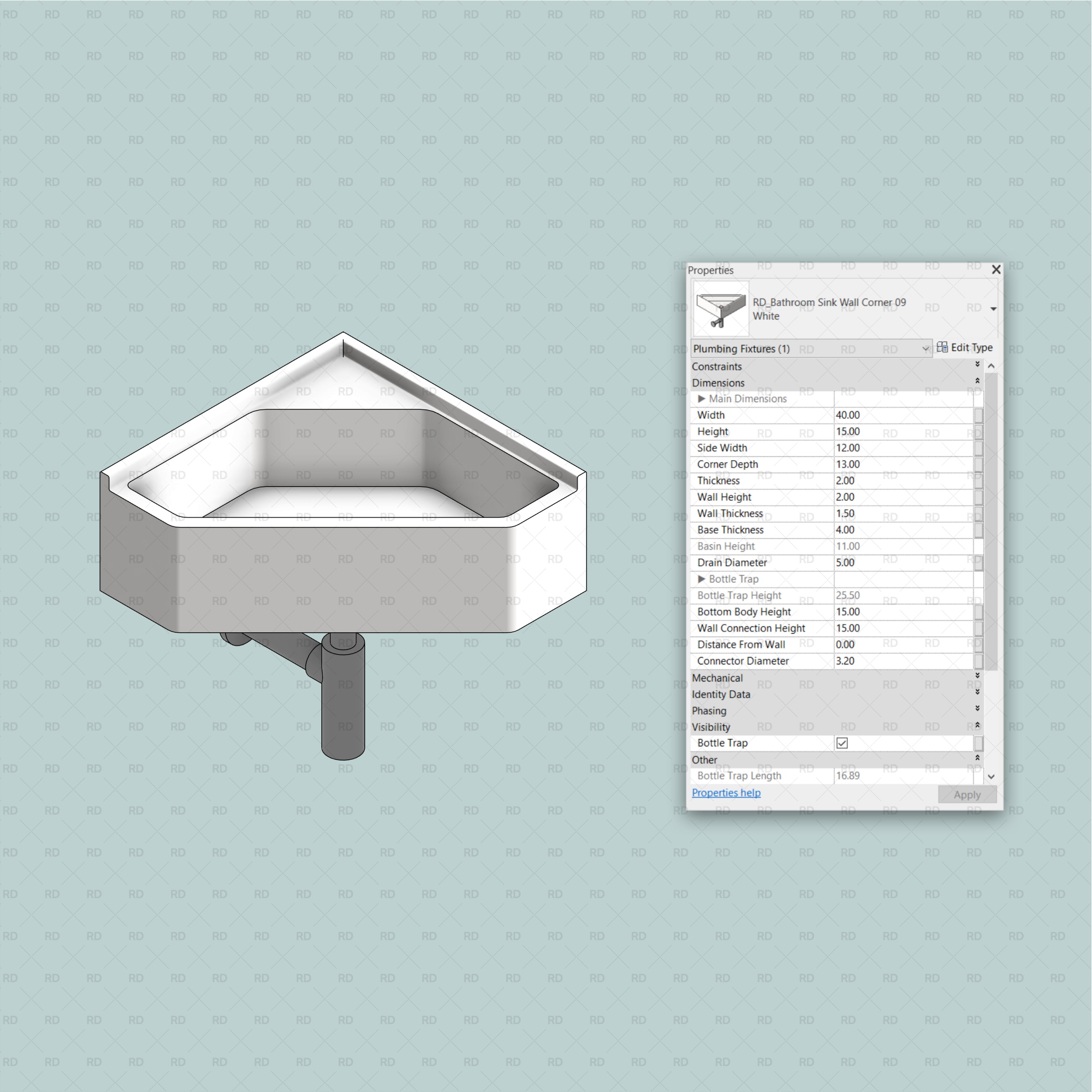 revit triangular bathroom sink