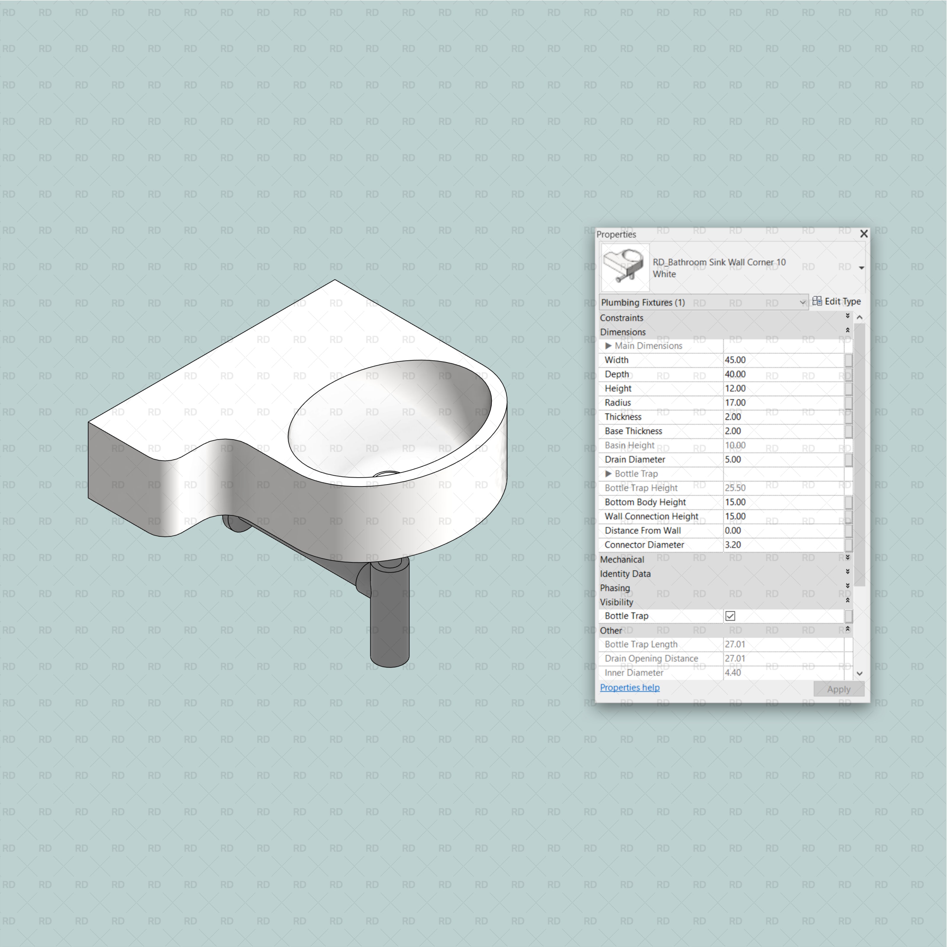 revit counter bathroom sink