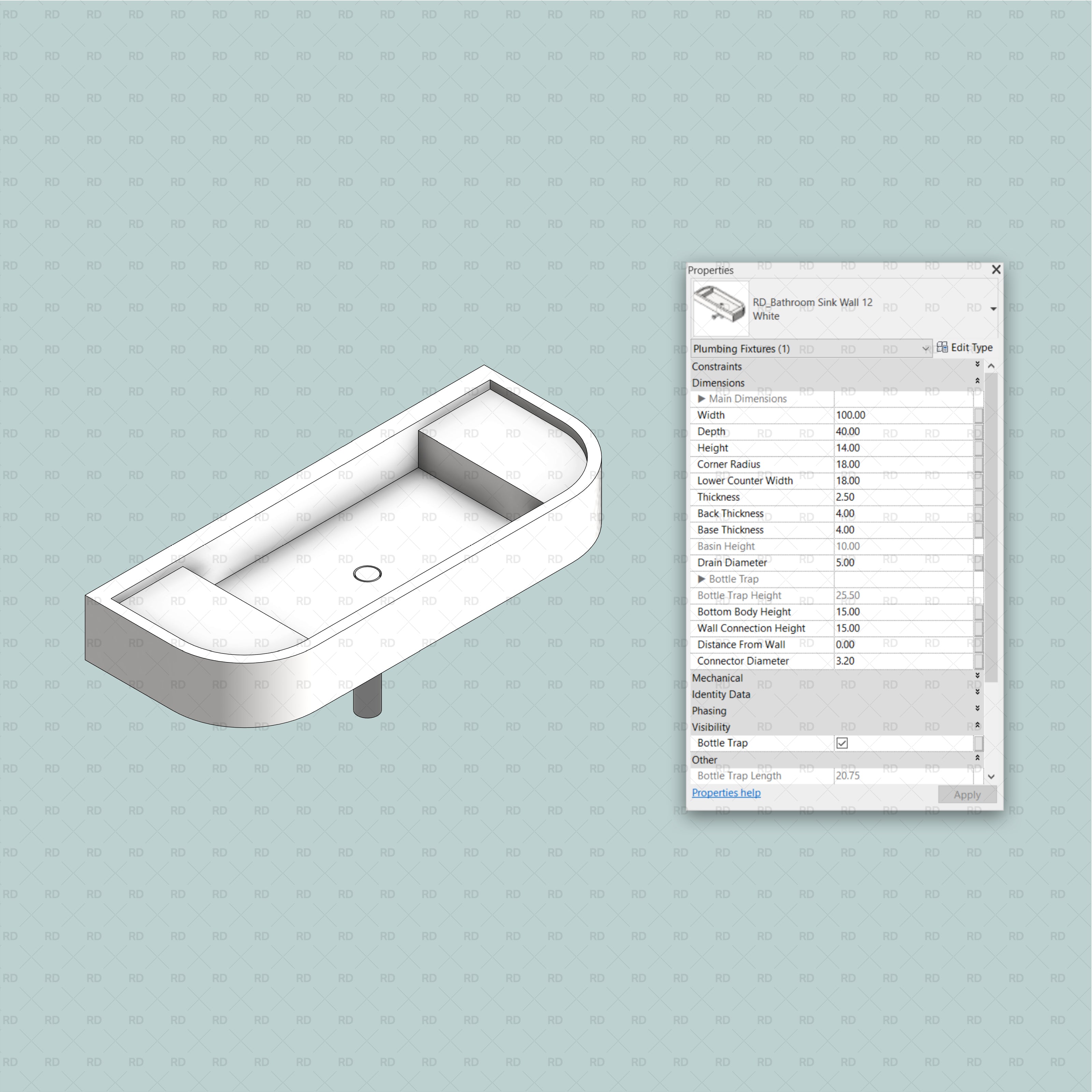 revit large bathroom sink