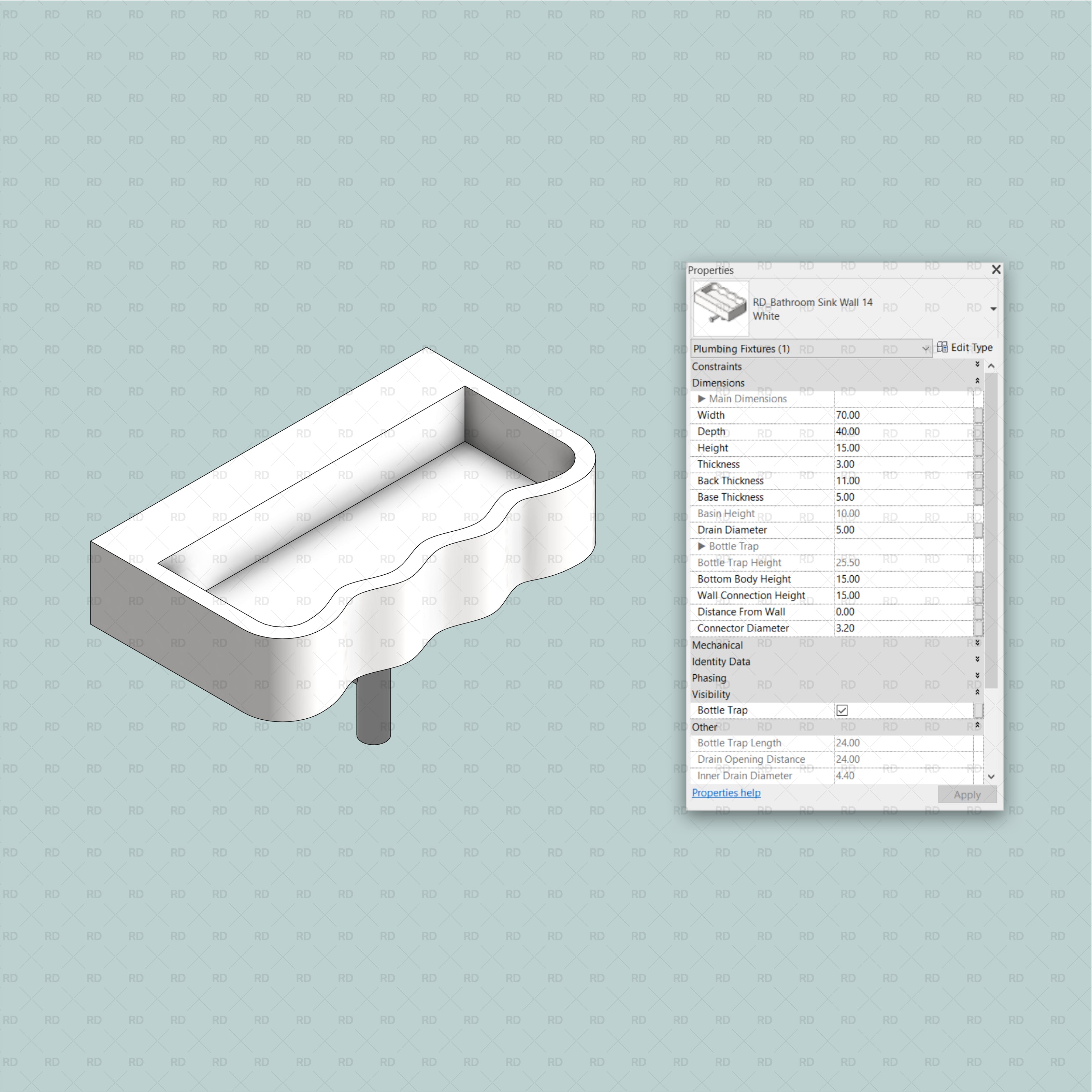 revit design bathroom sink