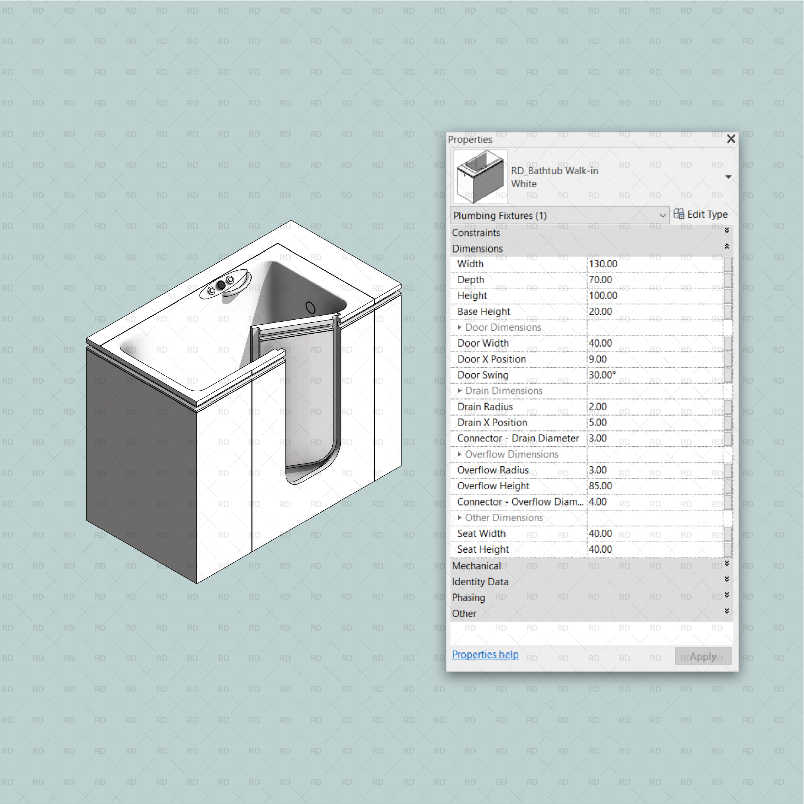 download revit walk in bathtub 