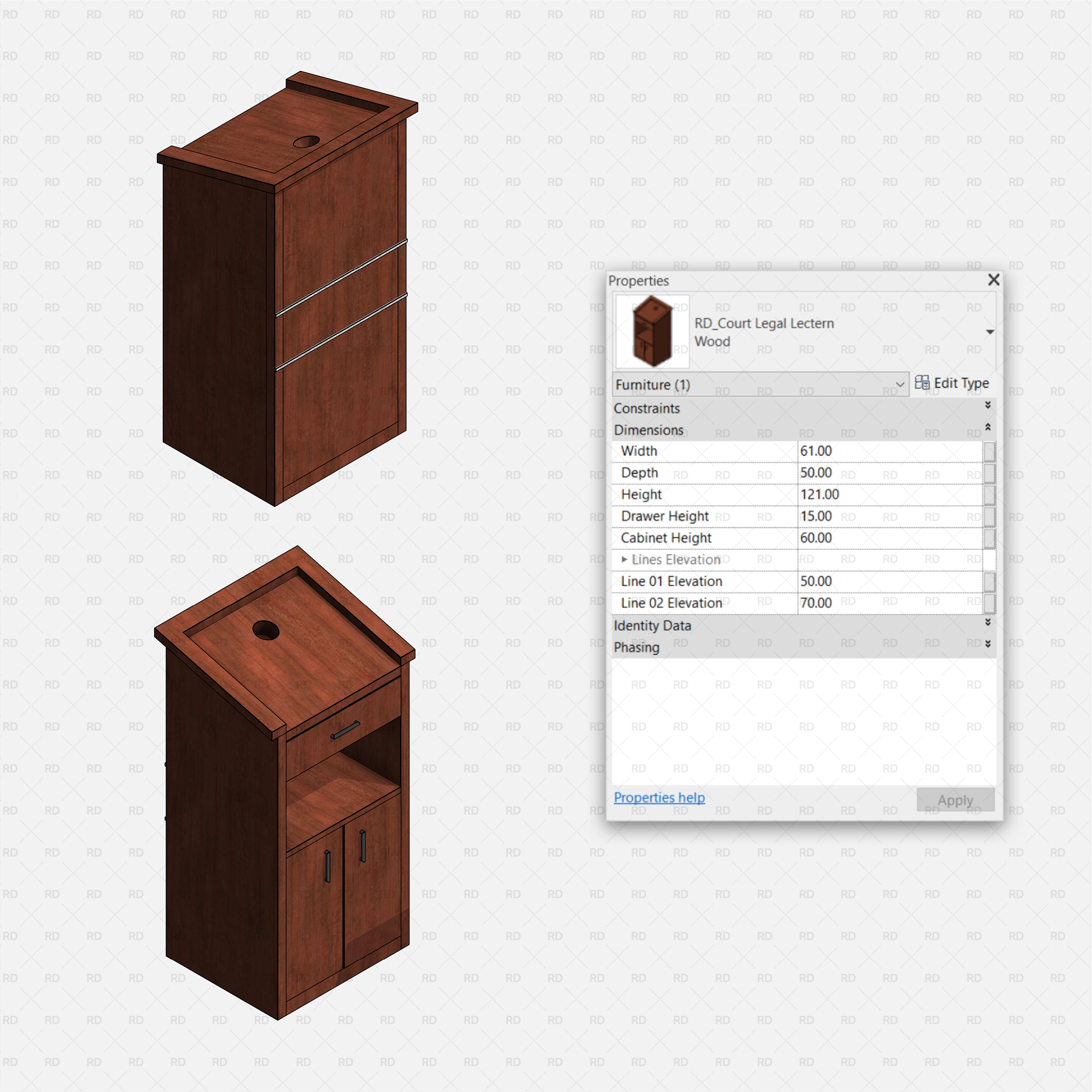 revit courtroom legal lectern