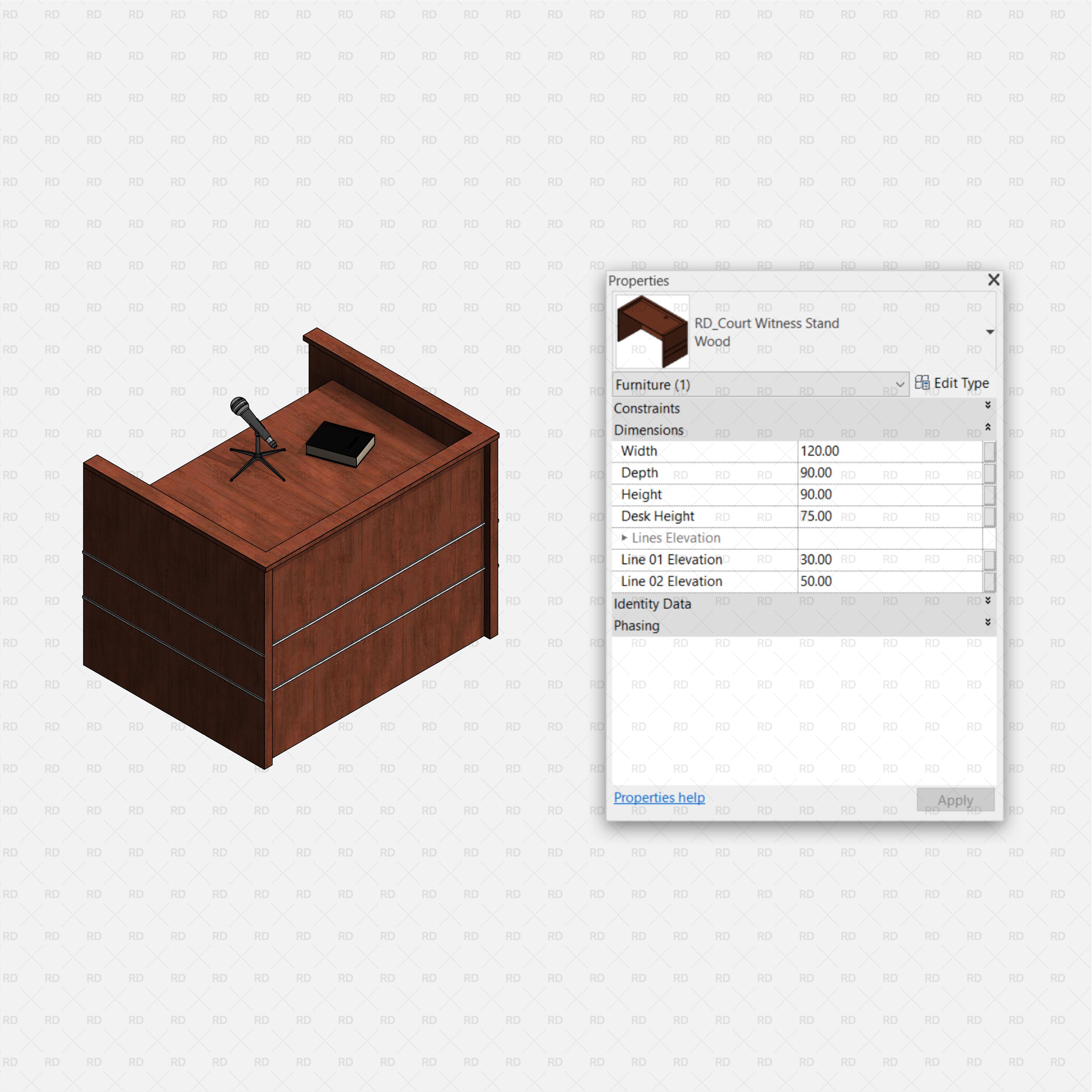 revit courtroom witness stand