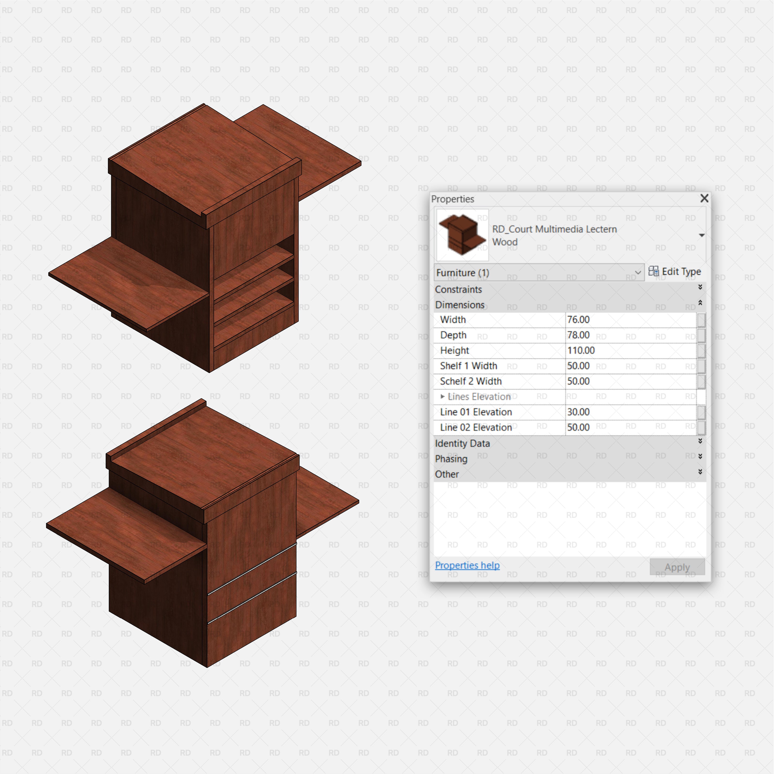 revit courtroom multimedia lectern