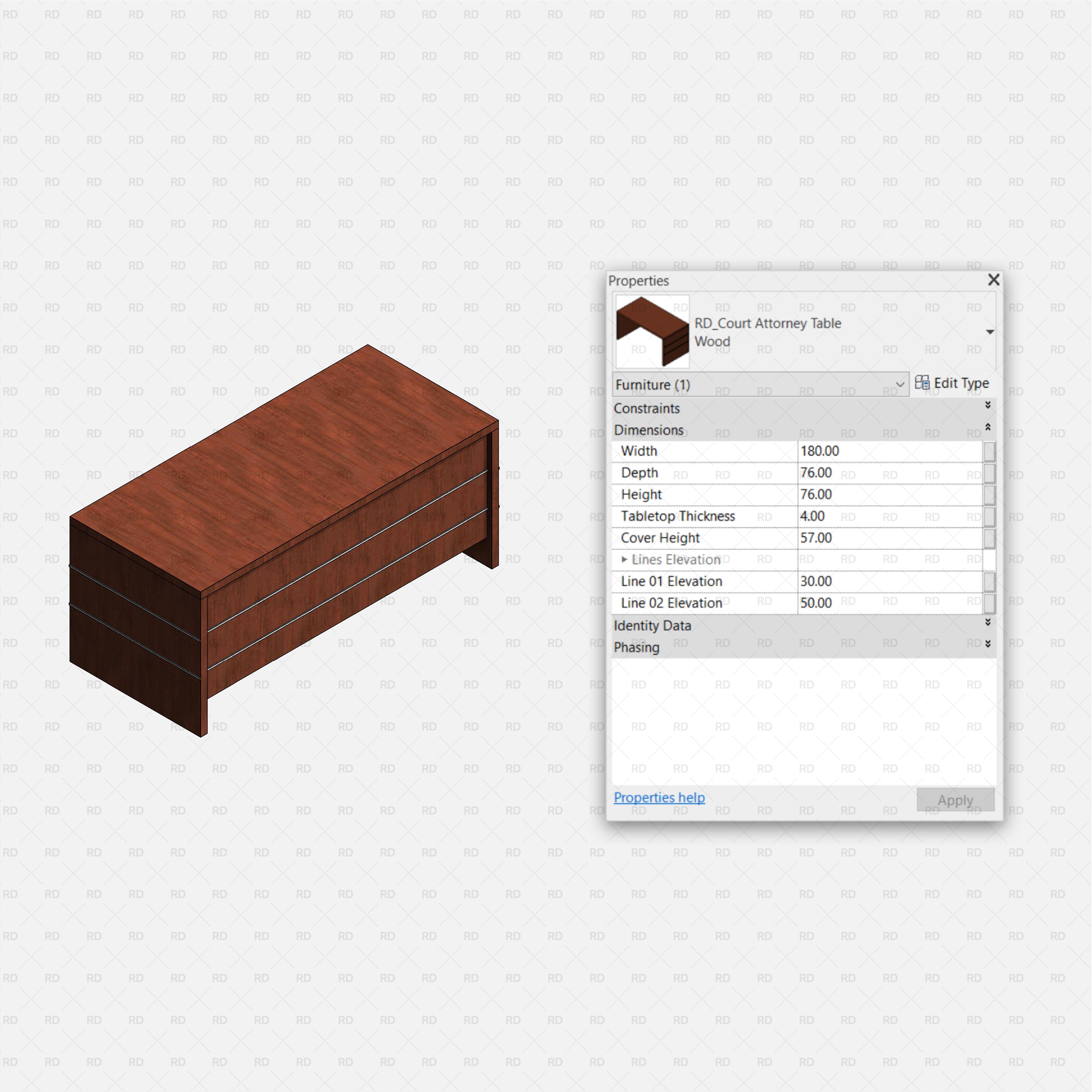 revit courtroom attorney table