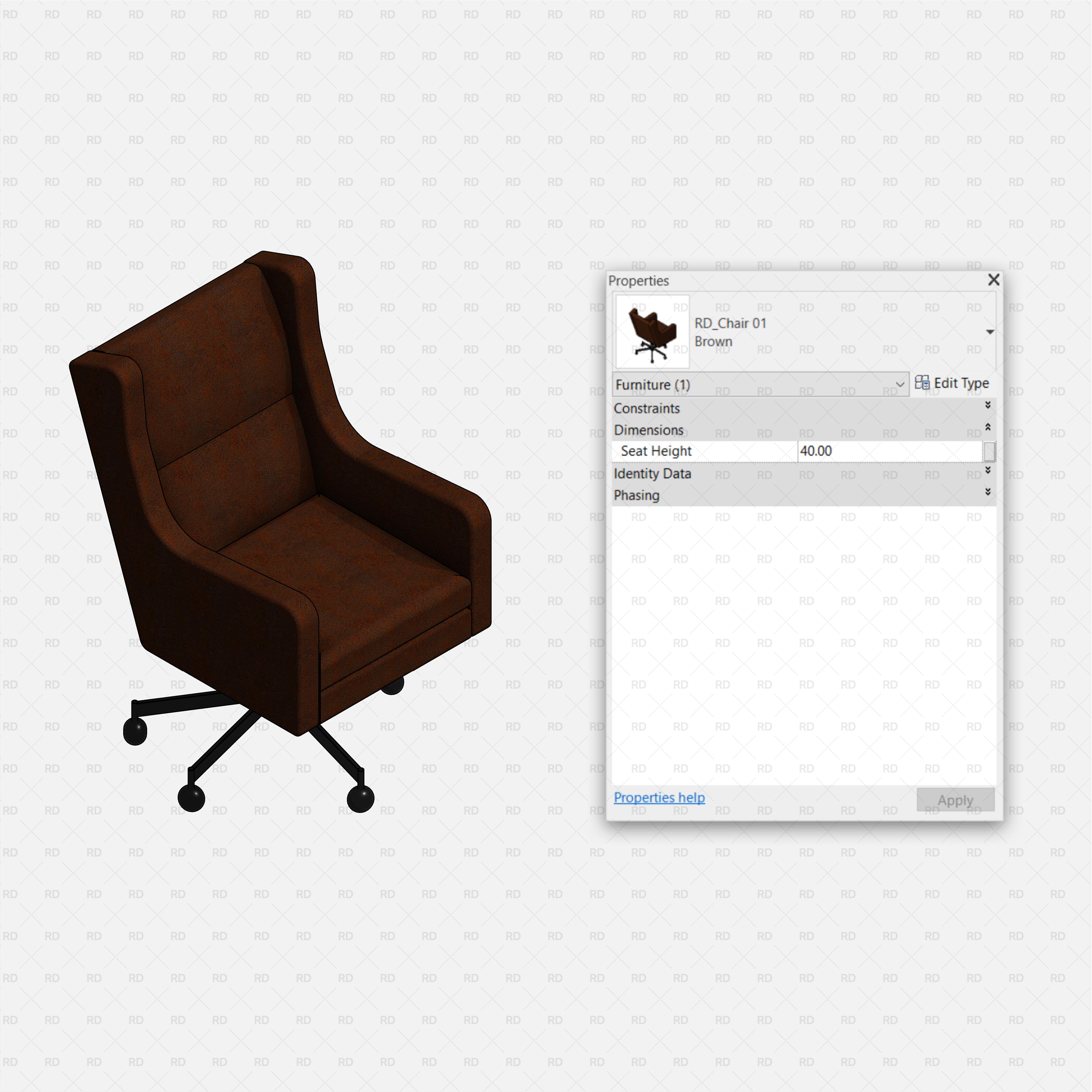 revit courtroom chair