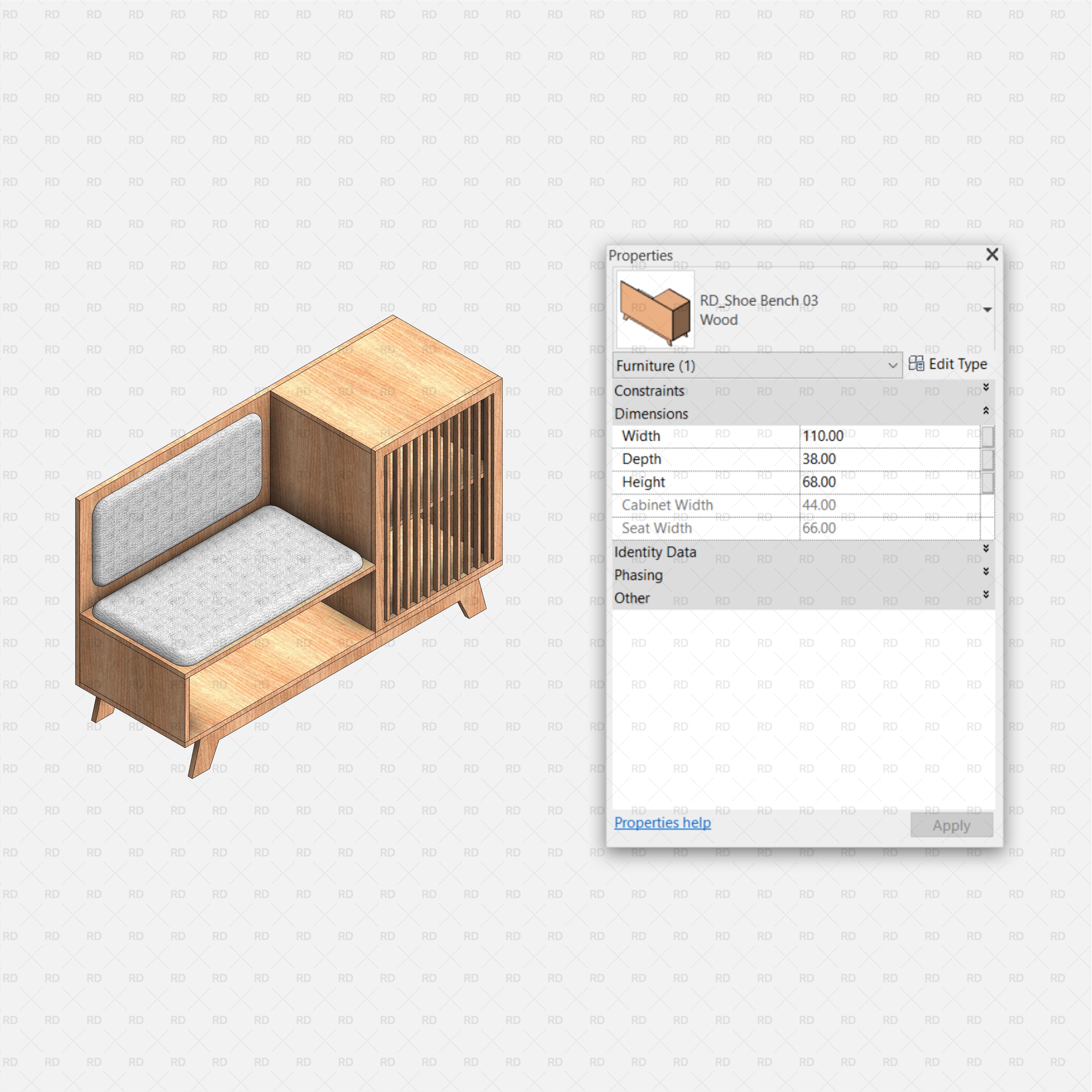 revit shoe bench