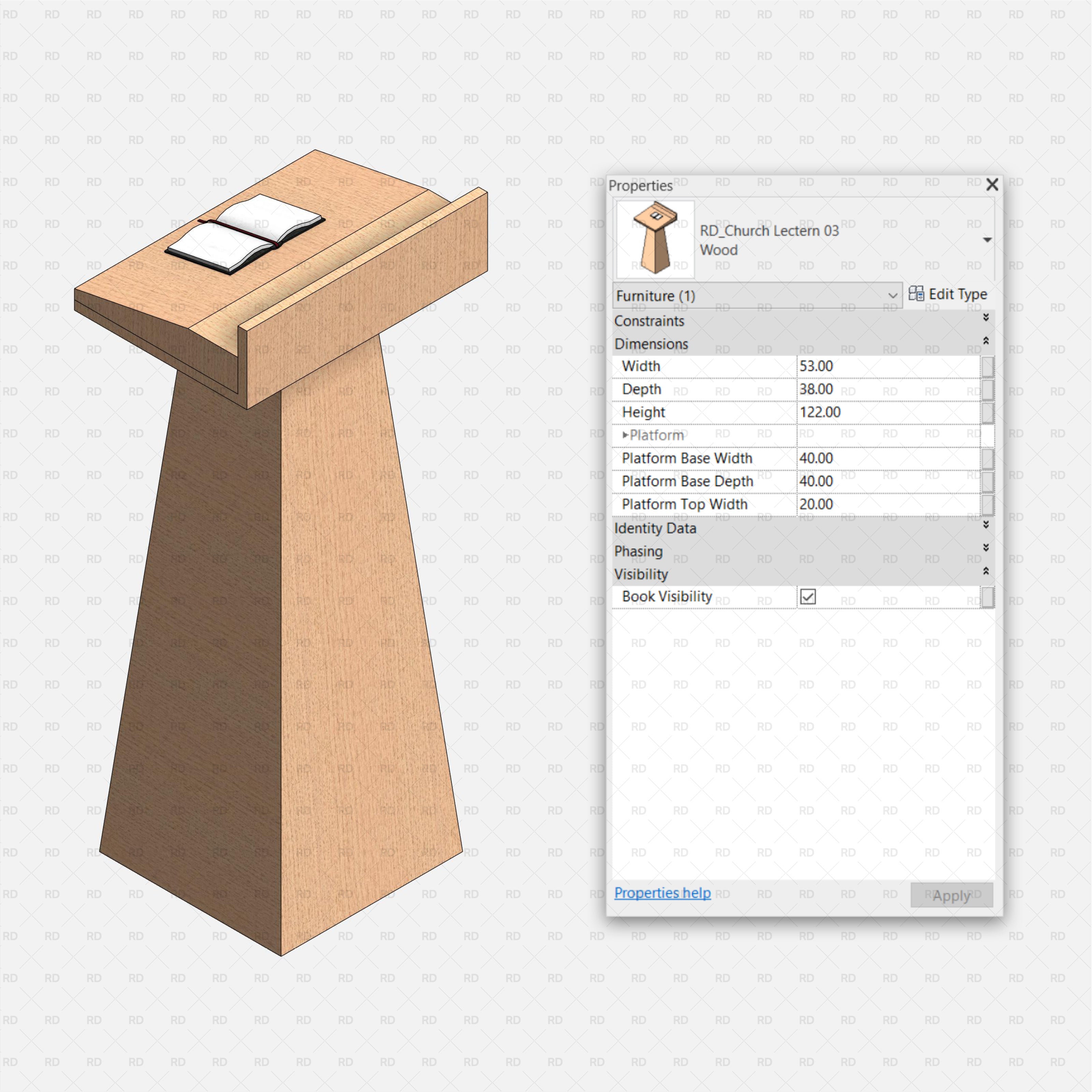 revit church lectern 