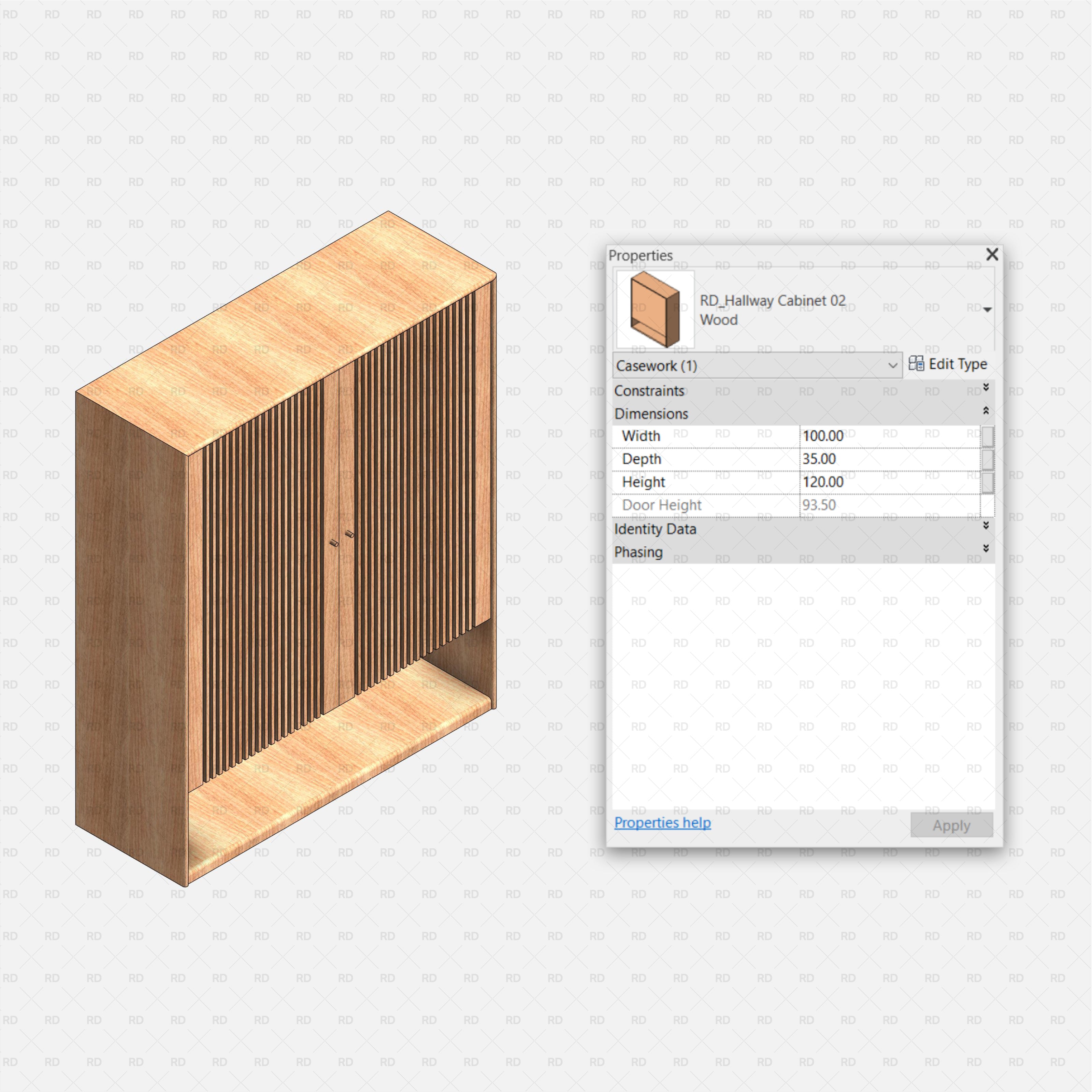 revit double door cabinet