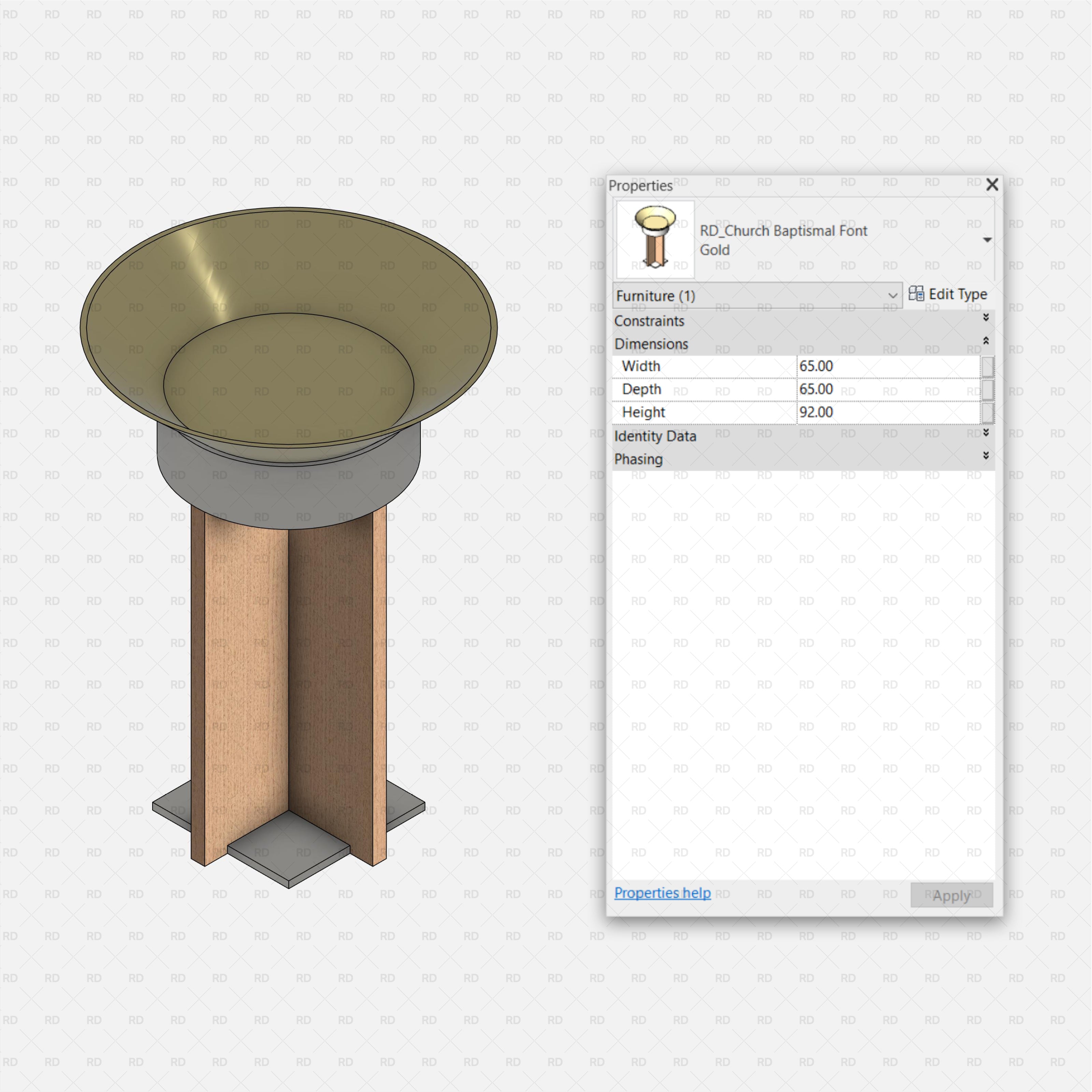 revit church baptism font