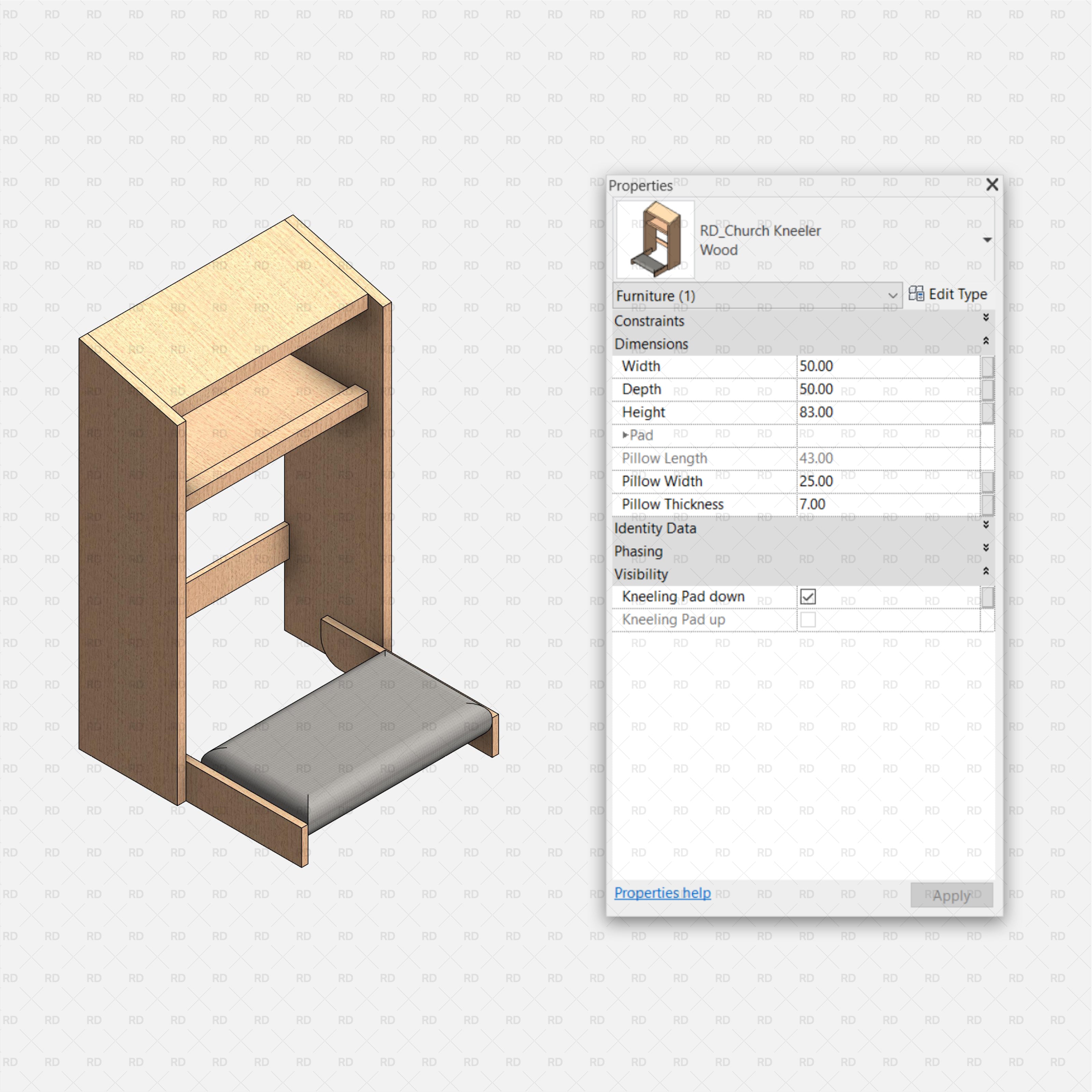 revit church kneeler