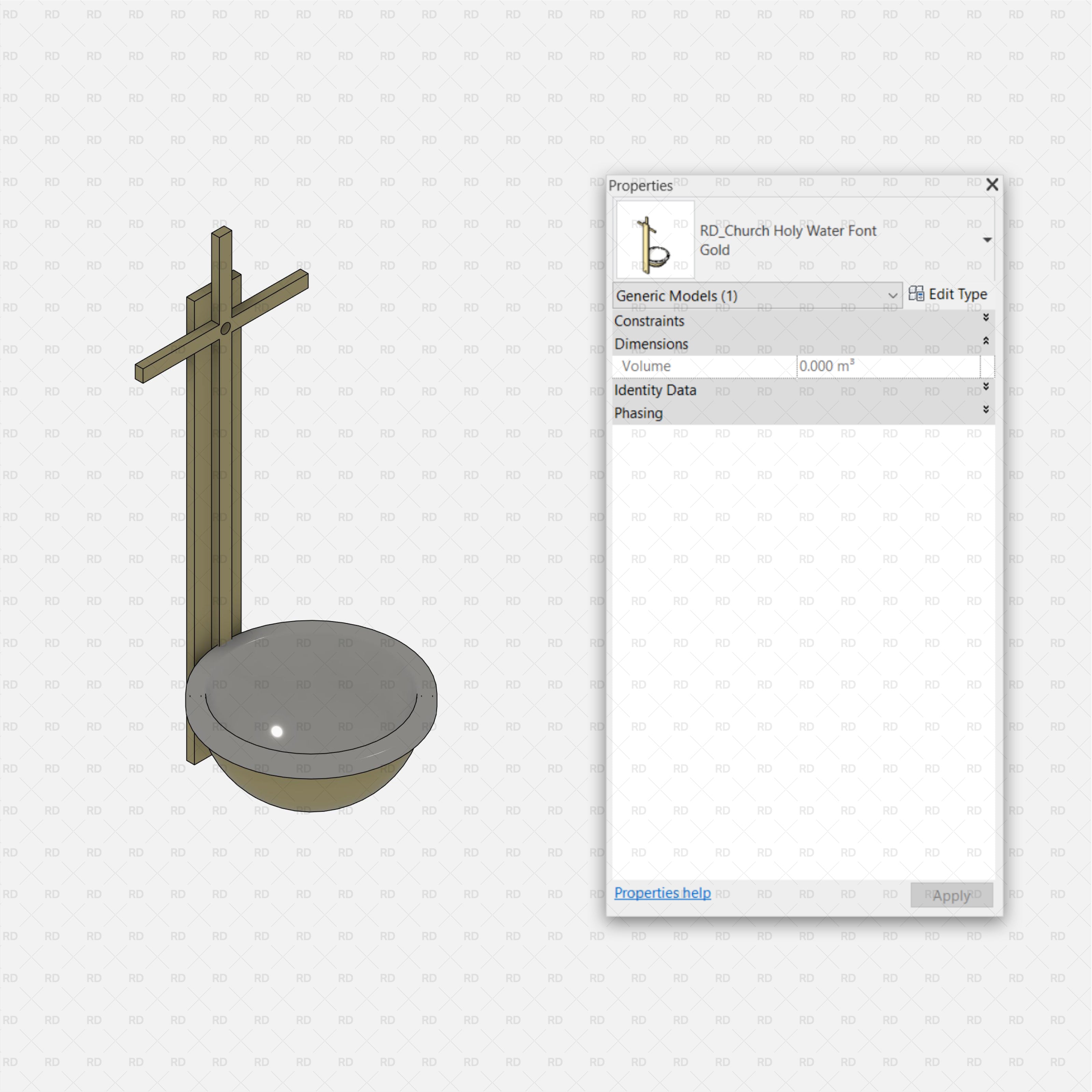 revit church holy water font