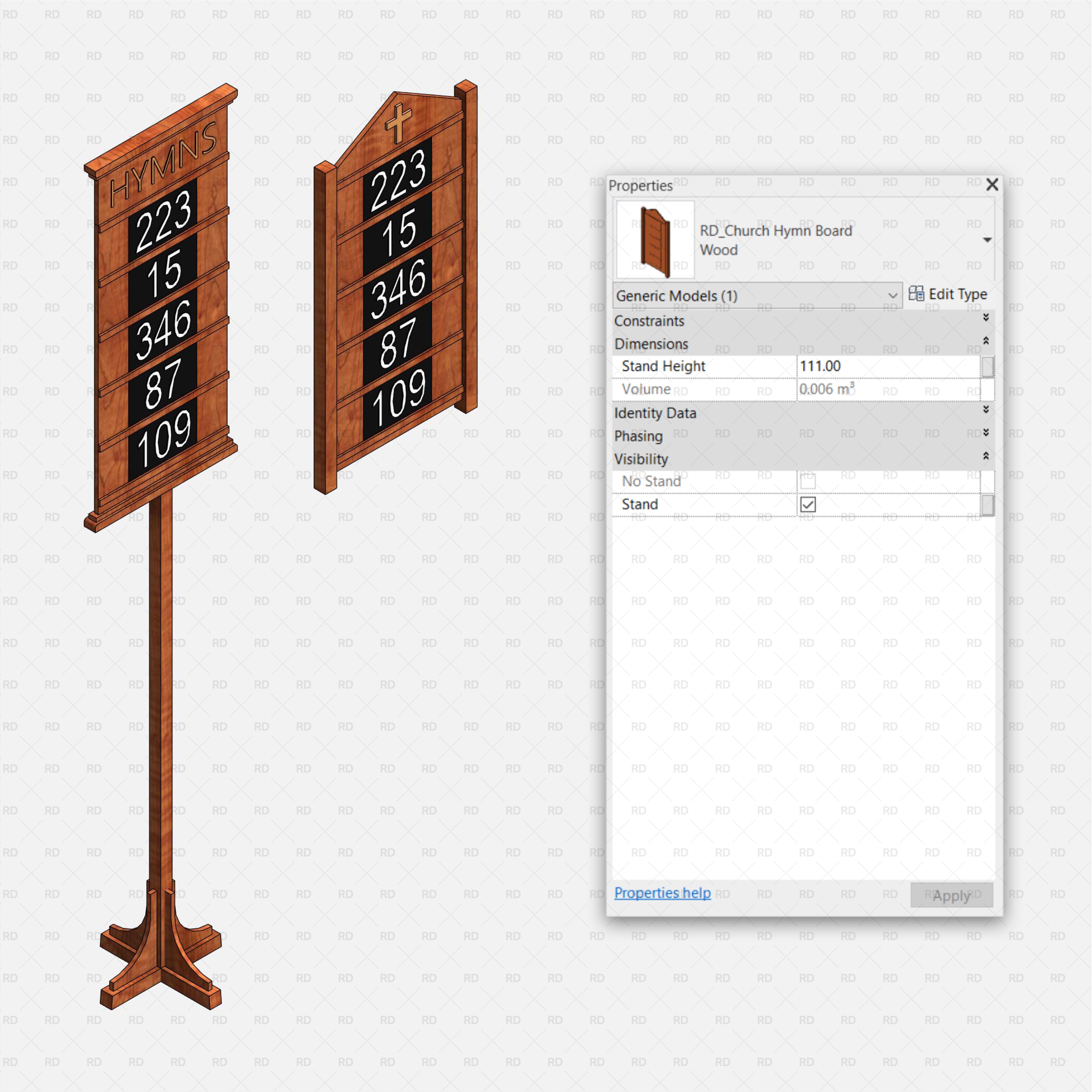 revit church hymm board