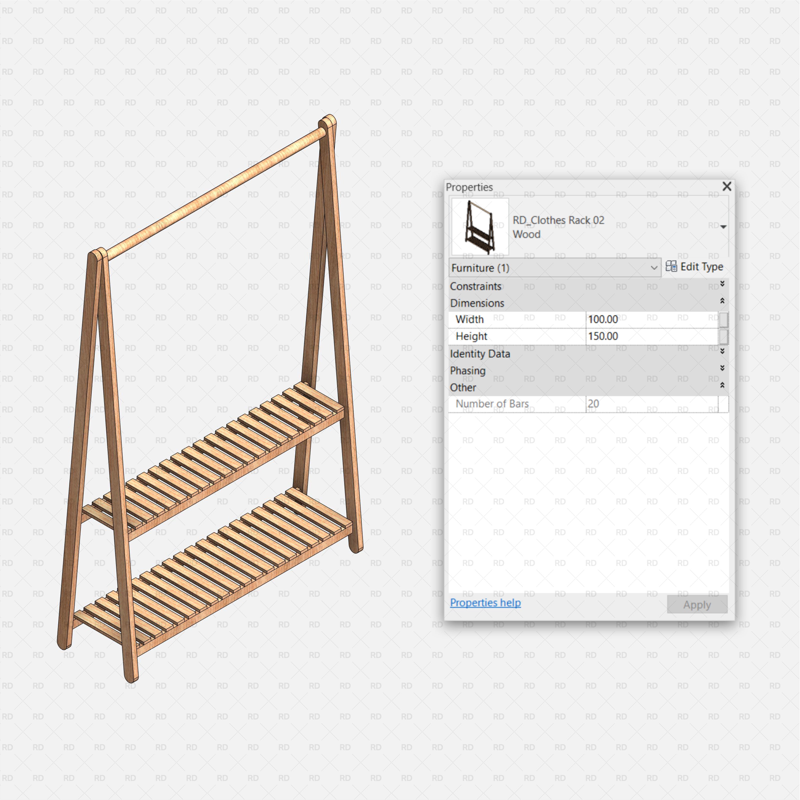 revit clothes rack family