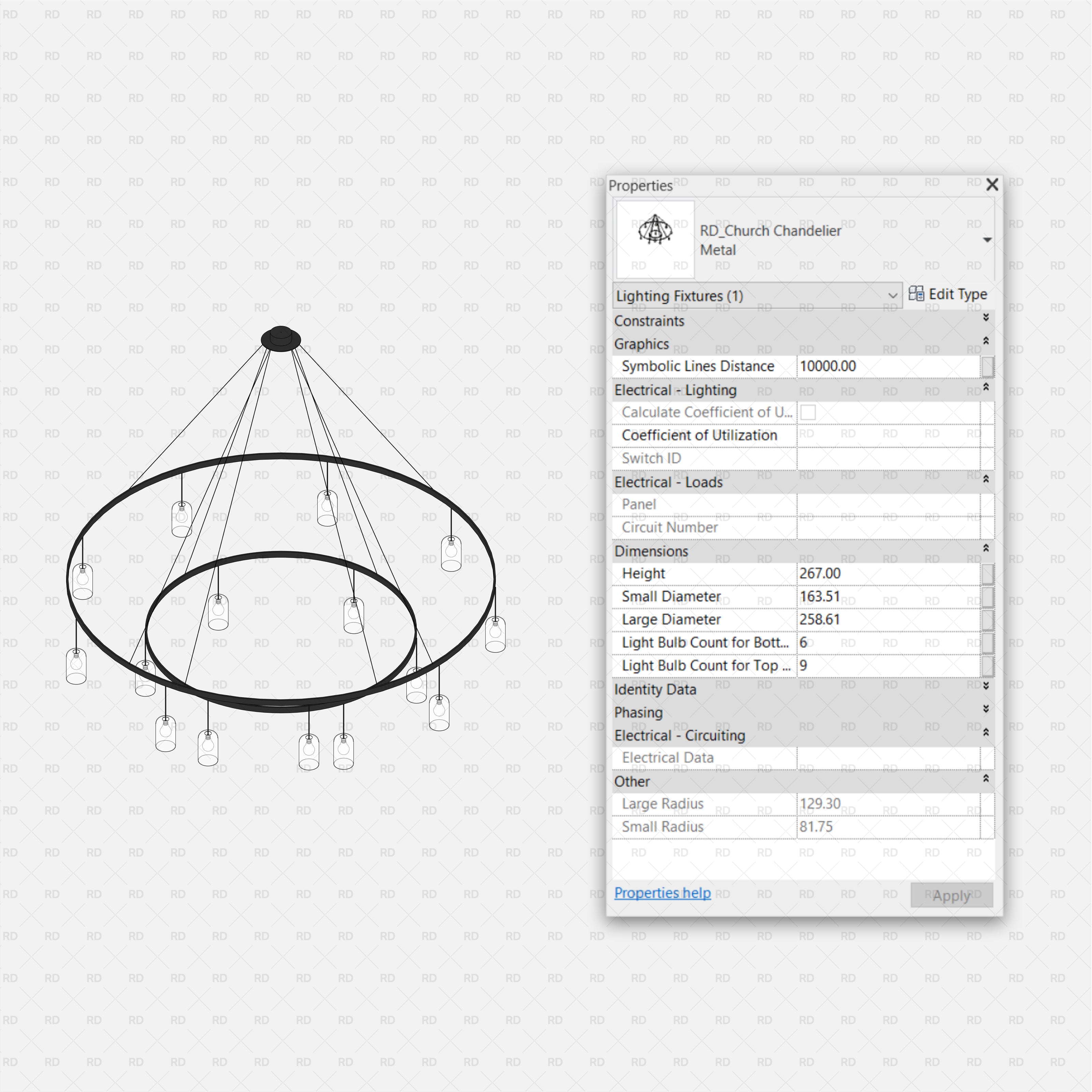 revit church chandelier