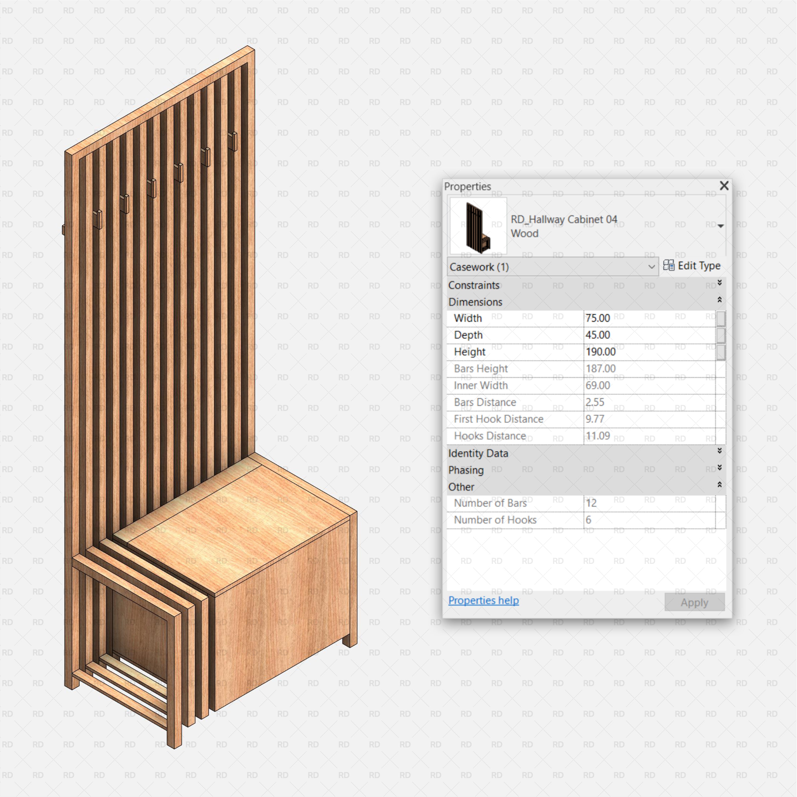 revit hallway furniture