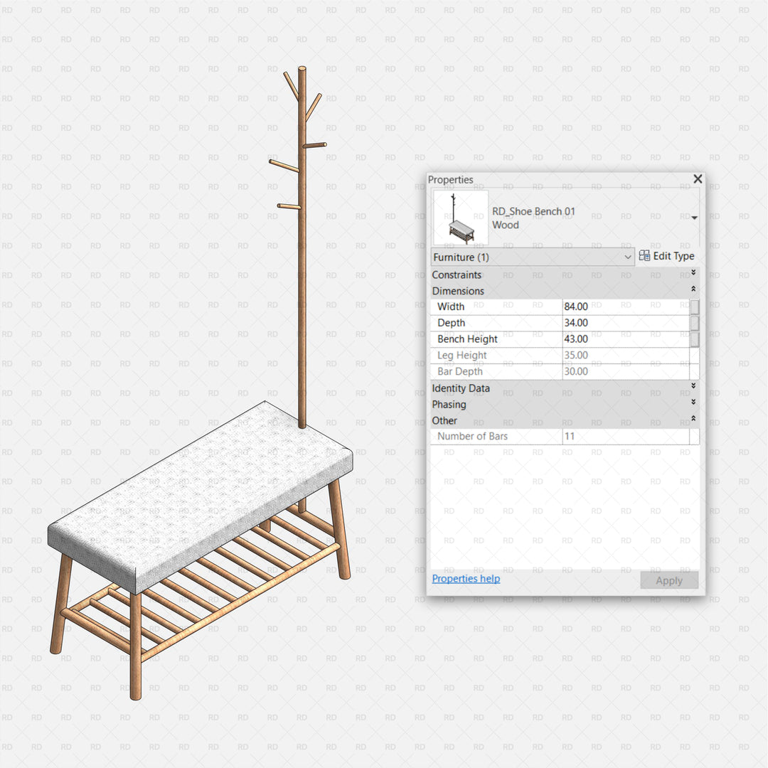 Download Entryway and Hallway Furniture Revit Families | RD Studio