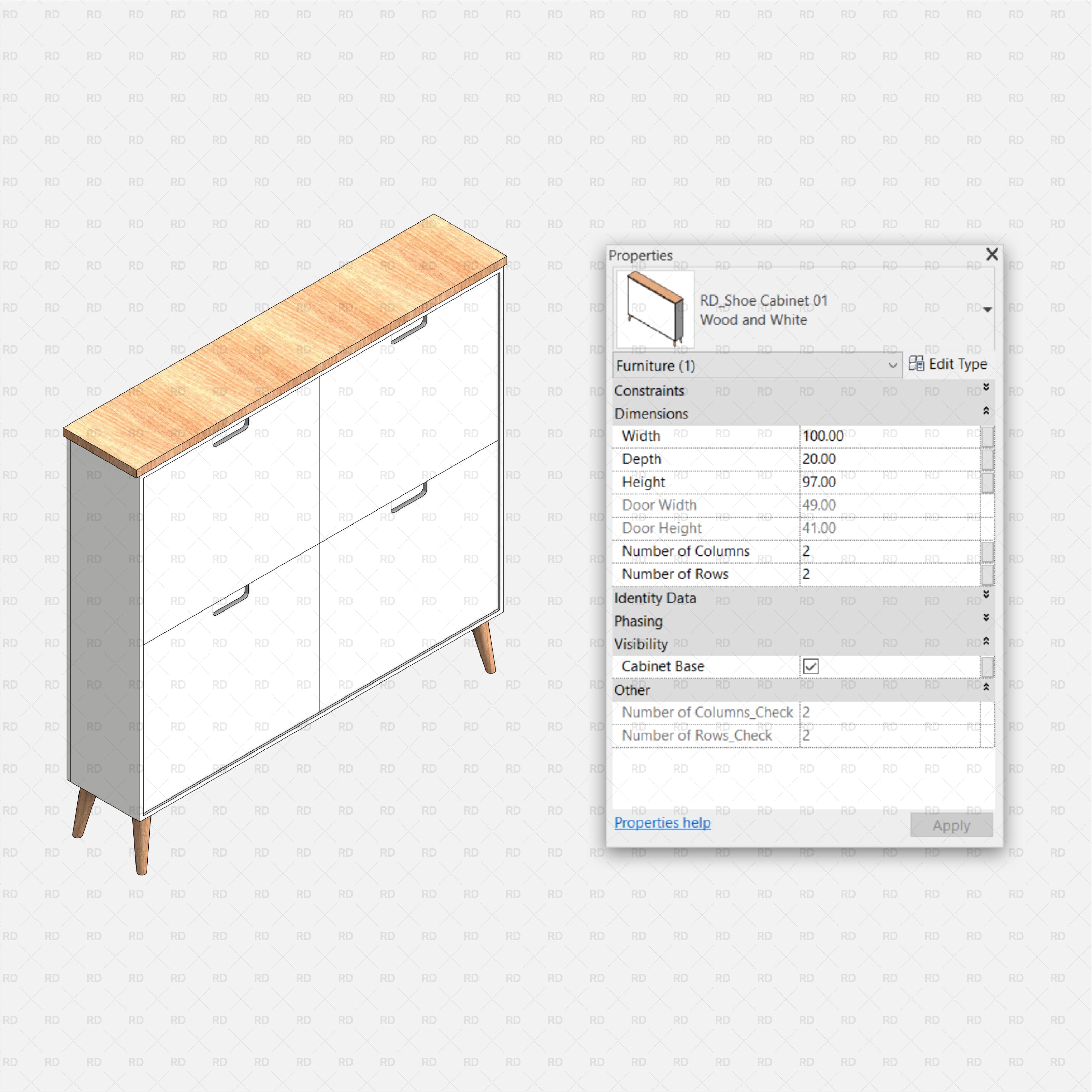 revit shoe storage 