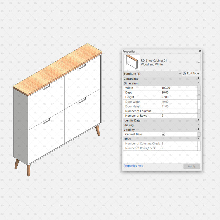 Download Entryway and Hallway Furniture Revit Families | RD Studio