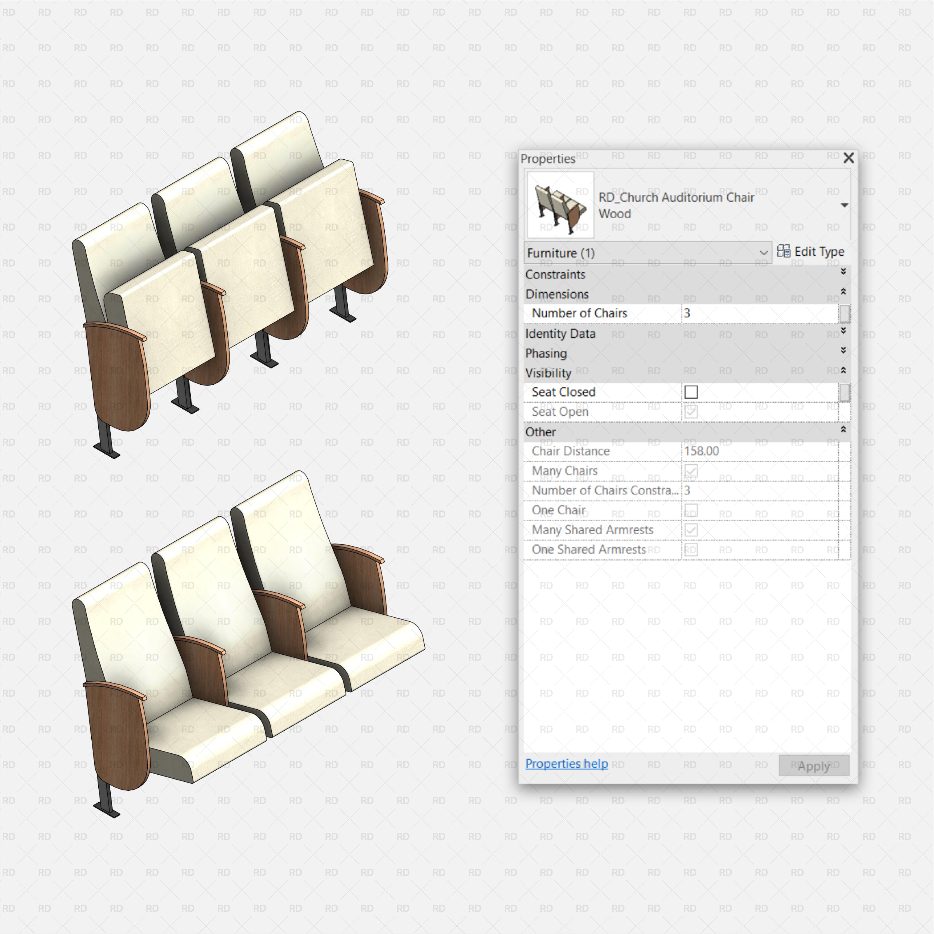 revit auditorium chair