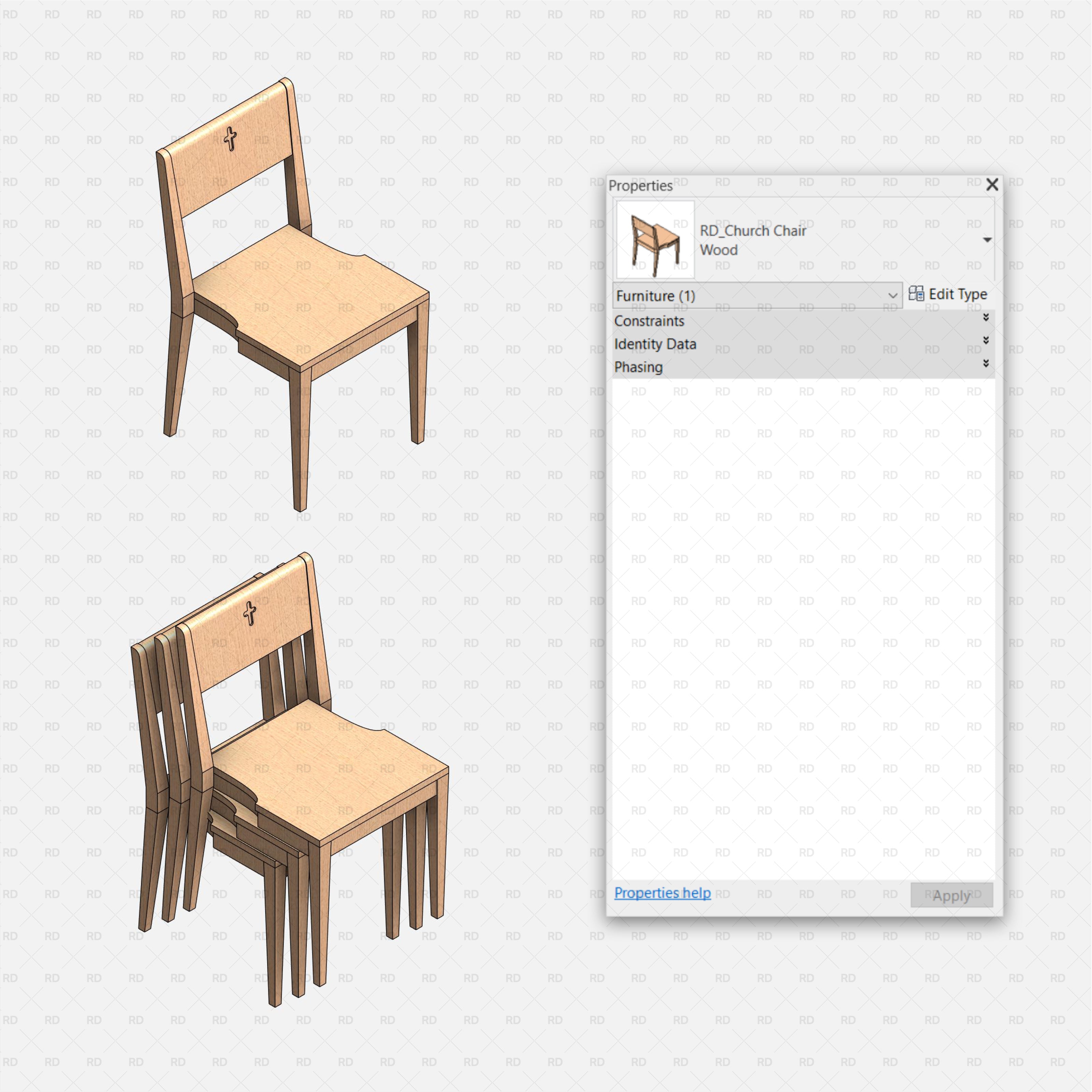 revit church chair