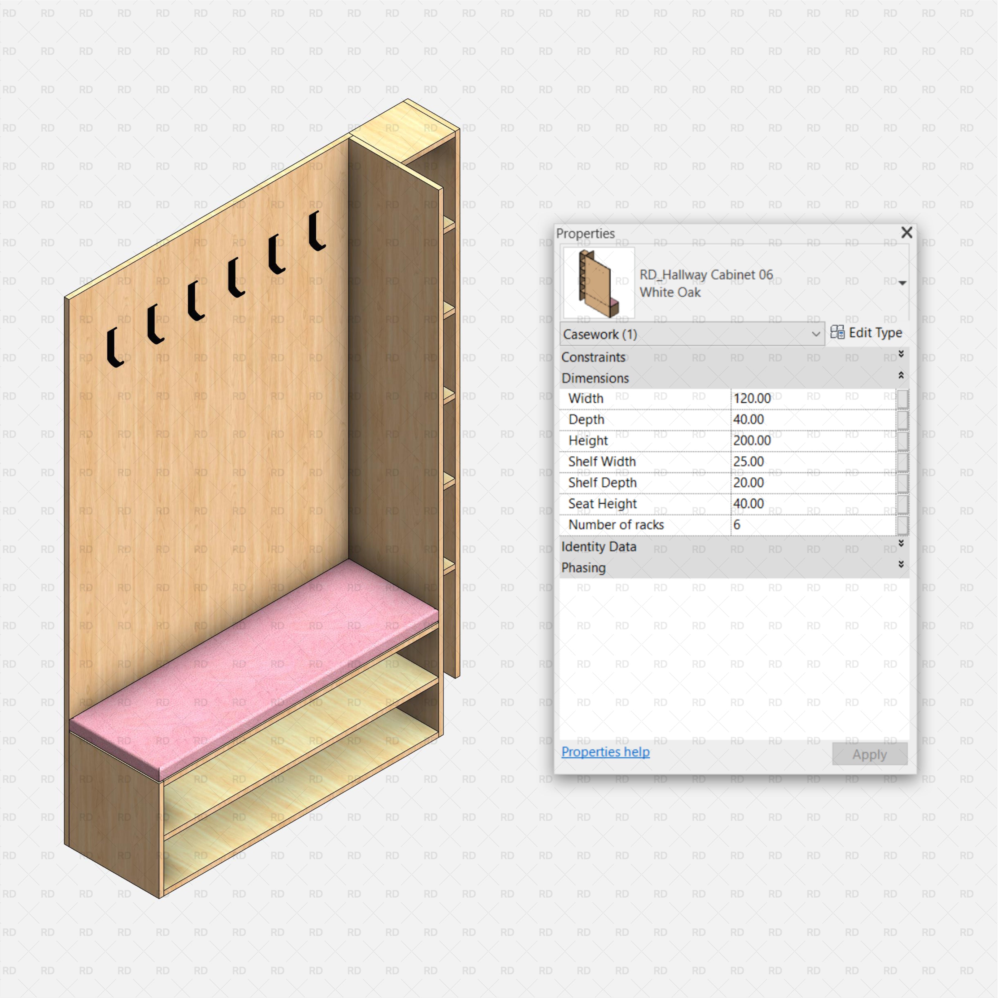 revit hall tree cabinet