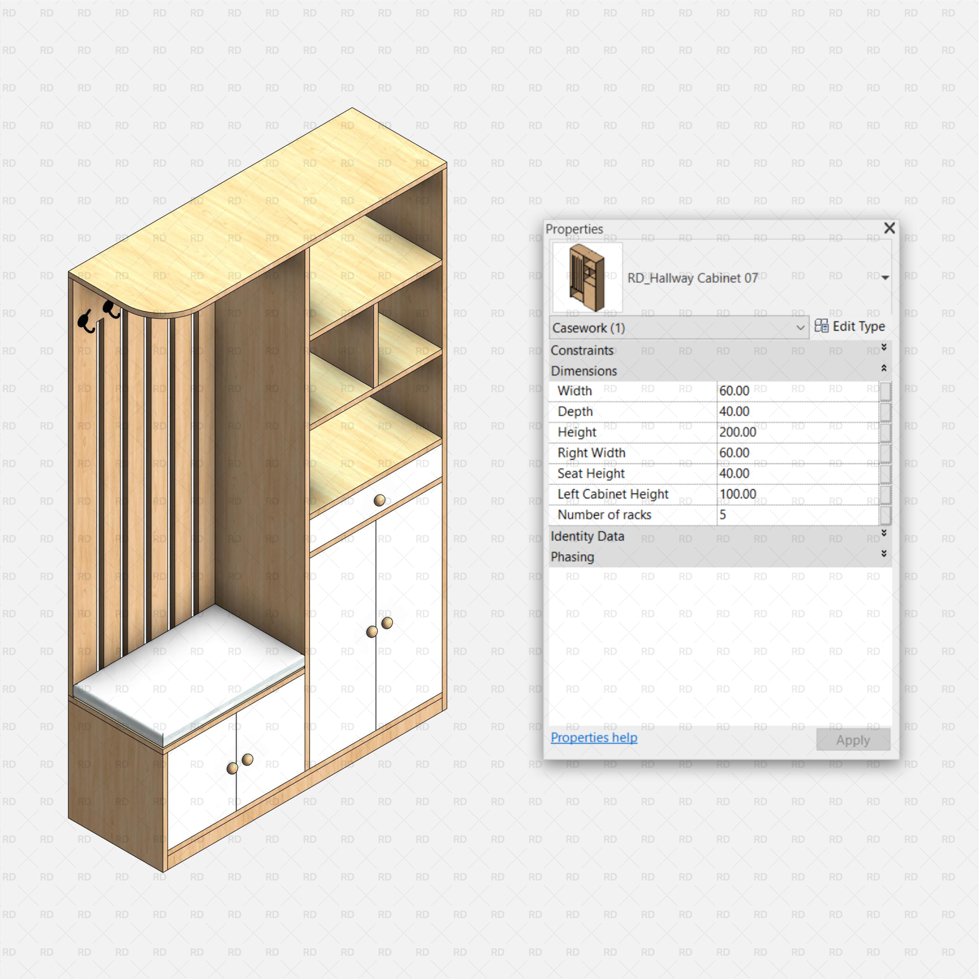 revit hallway cabinet