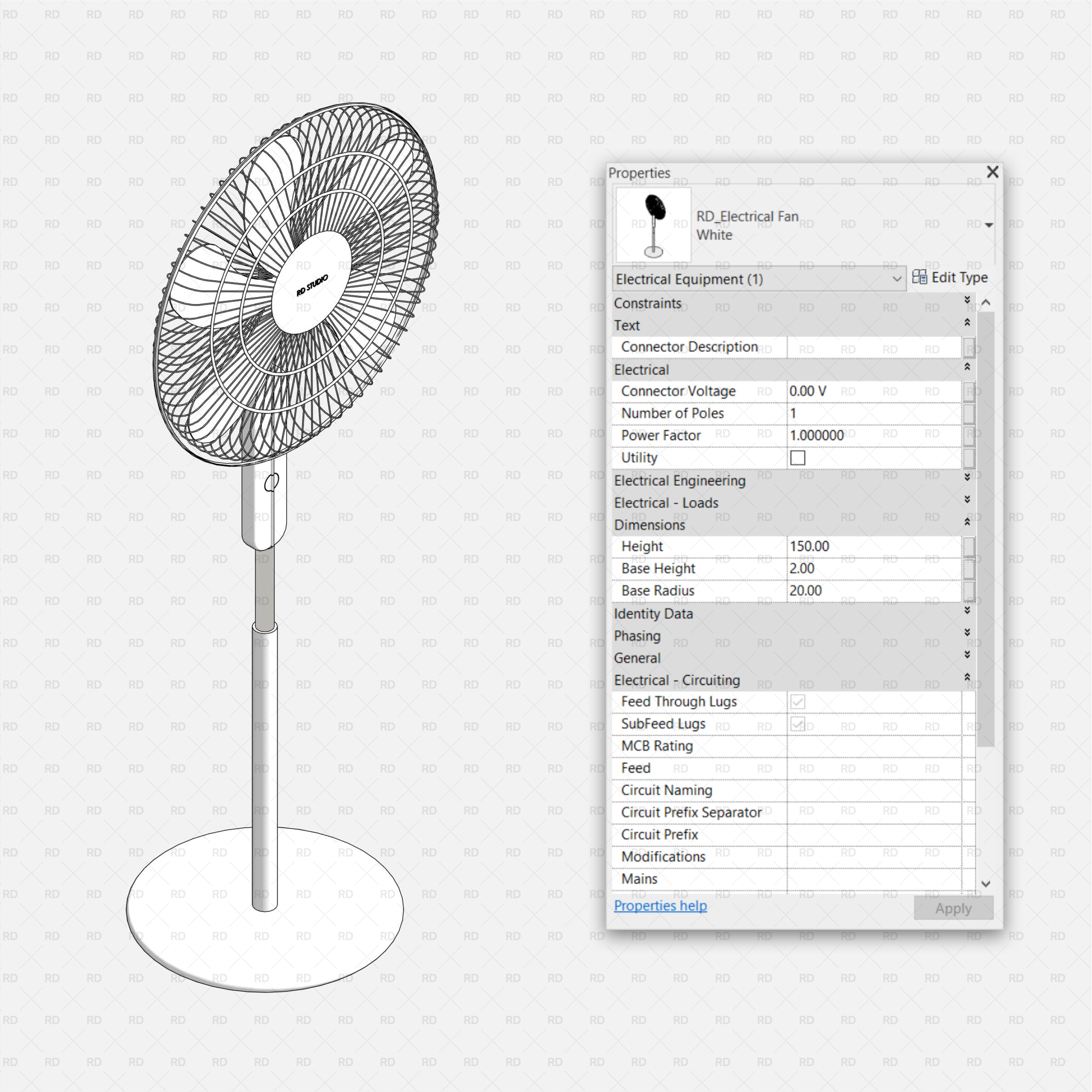 revit electrical fan