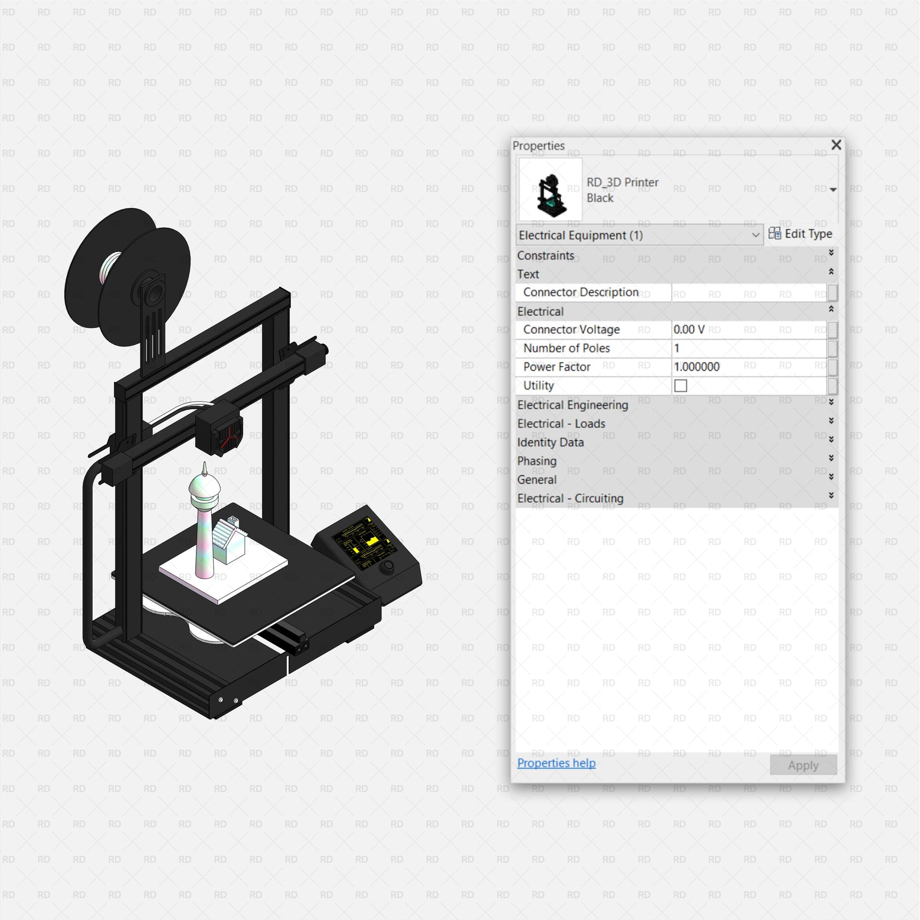 Printer Revit File Revit Office Appliances and Gadgets Families | RD Studio