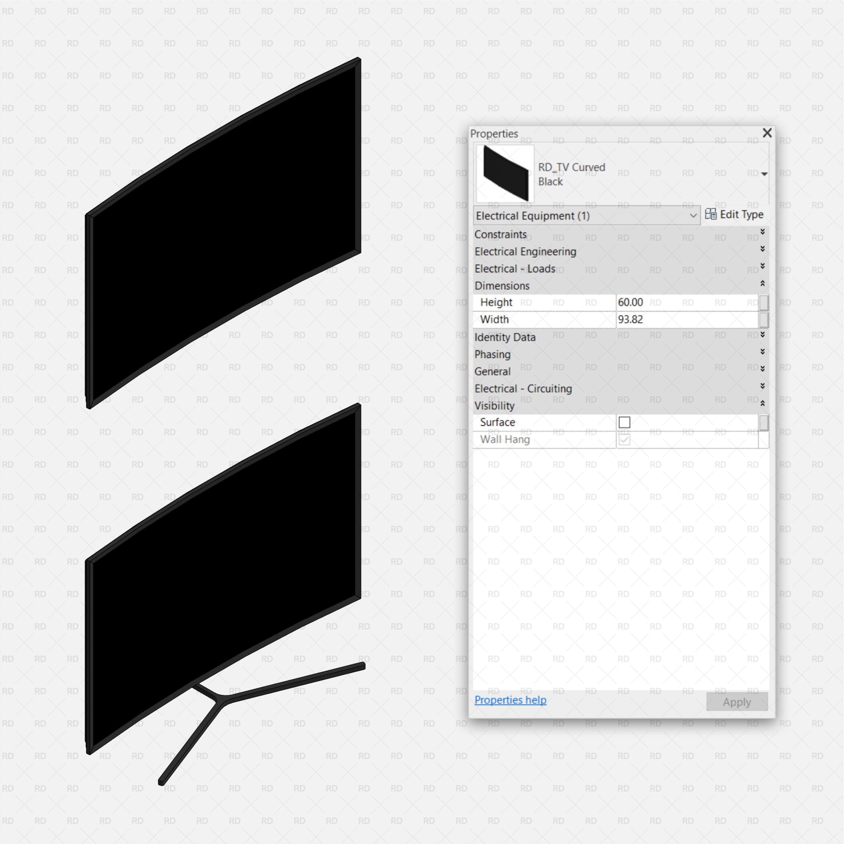 revit tv curved