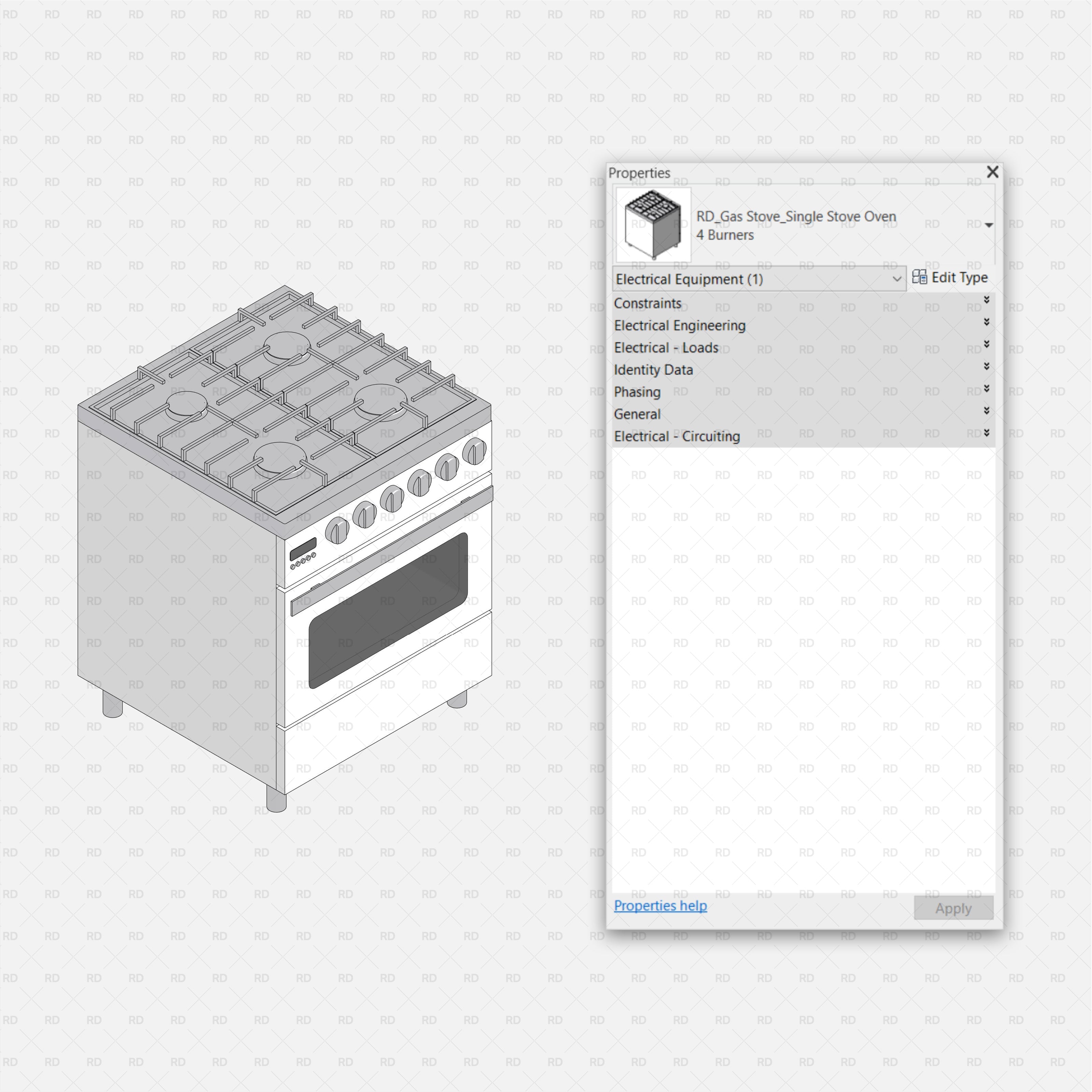 revit gas stove family