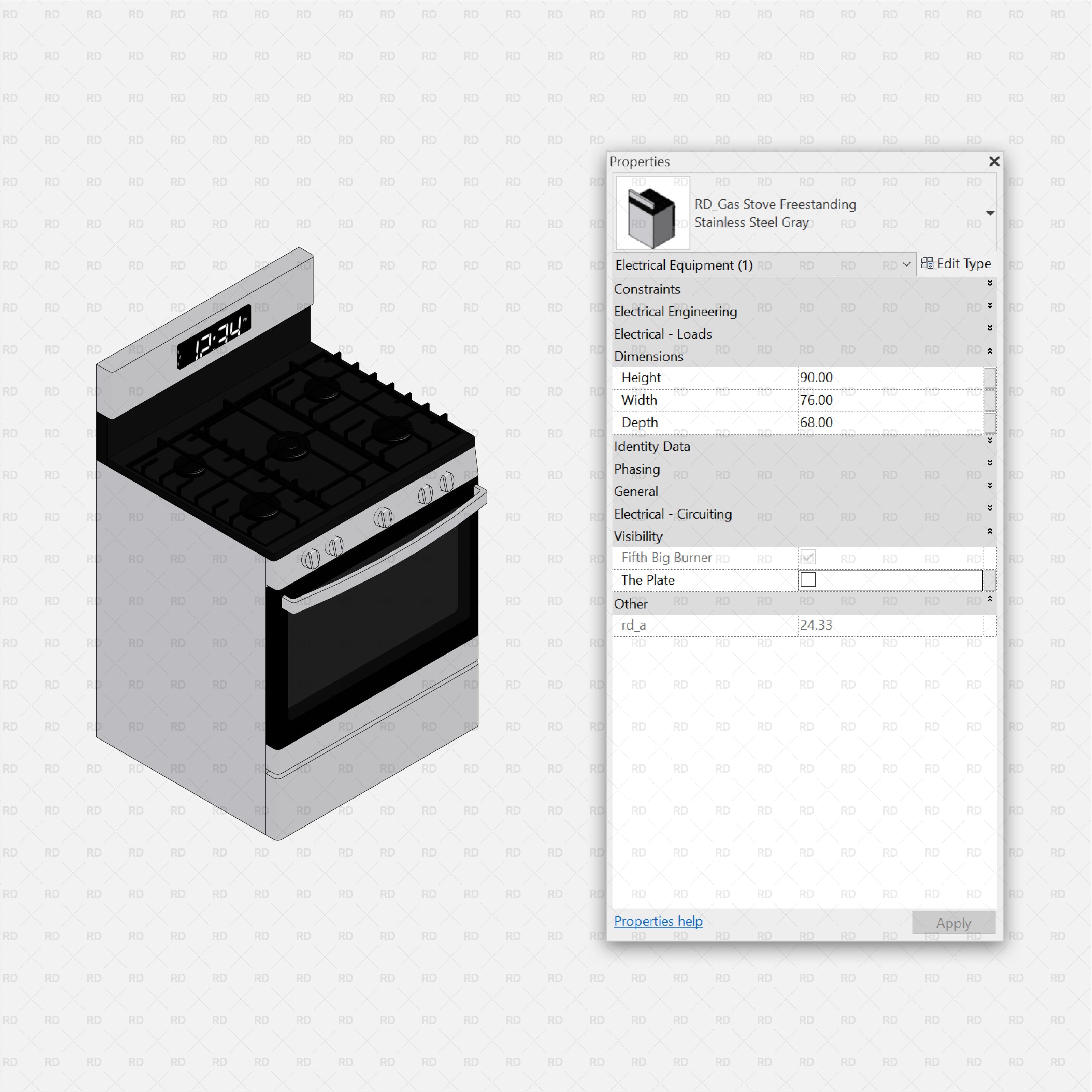 revit gas stove