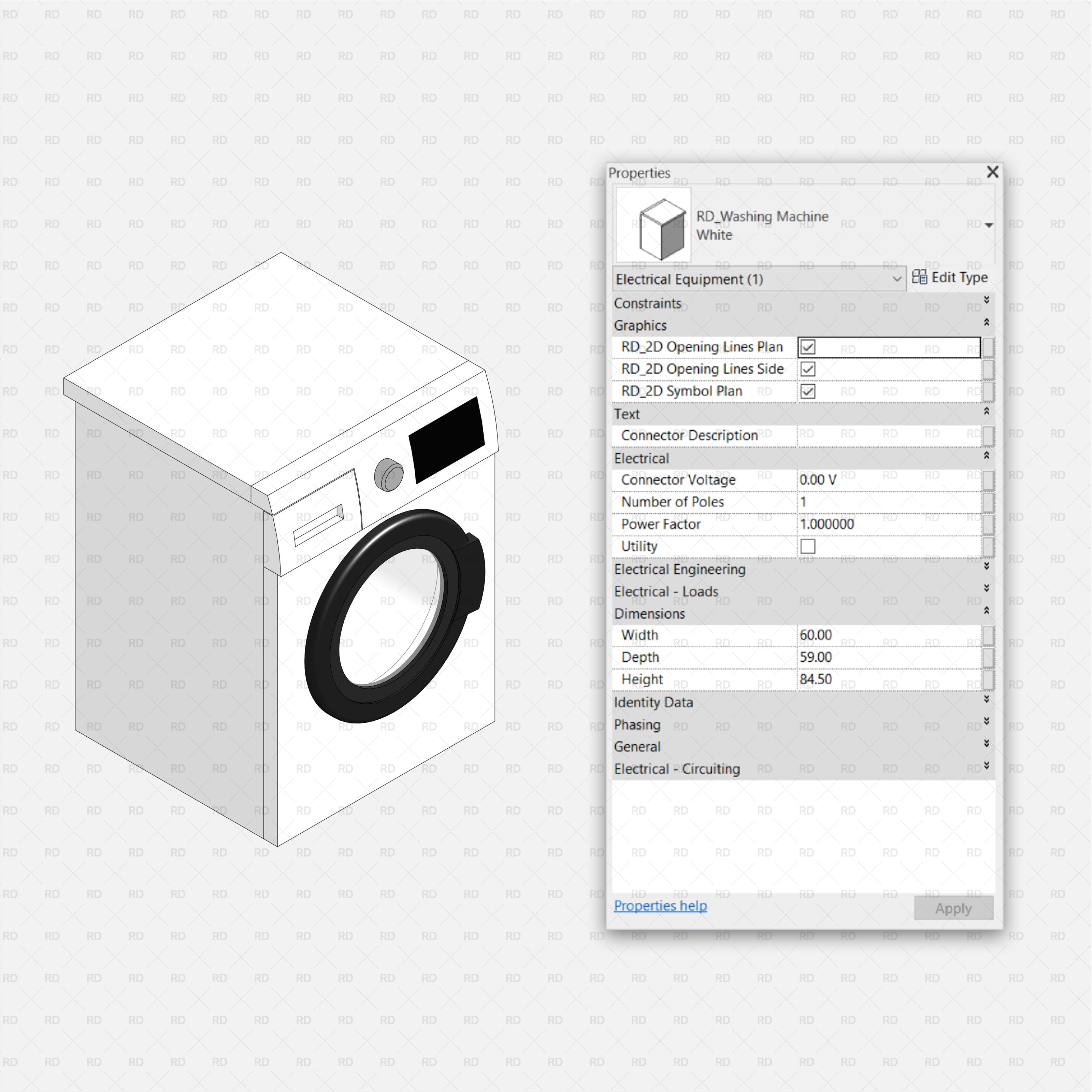 revit washing machine