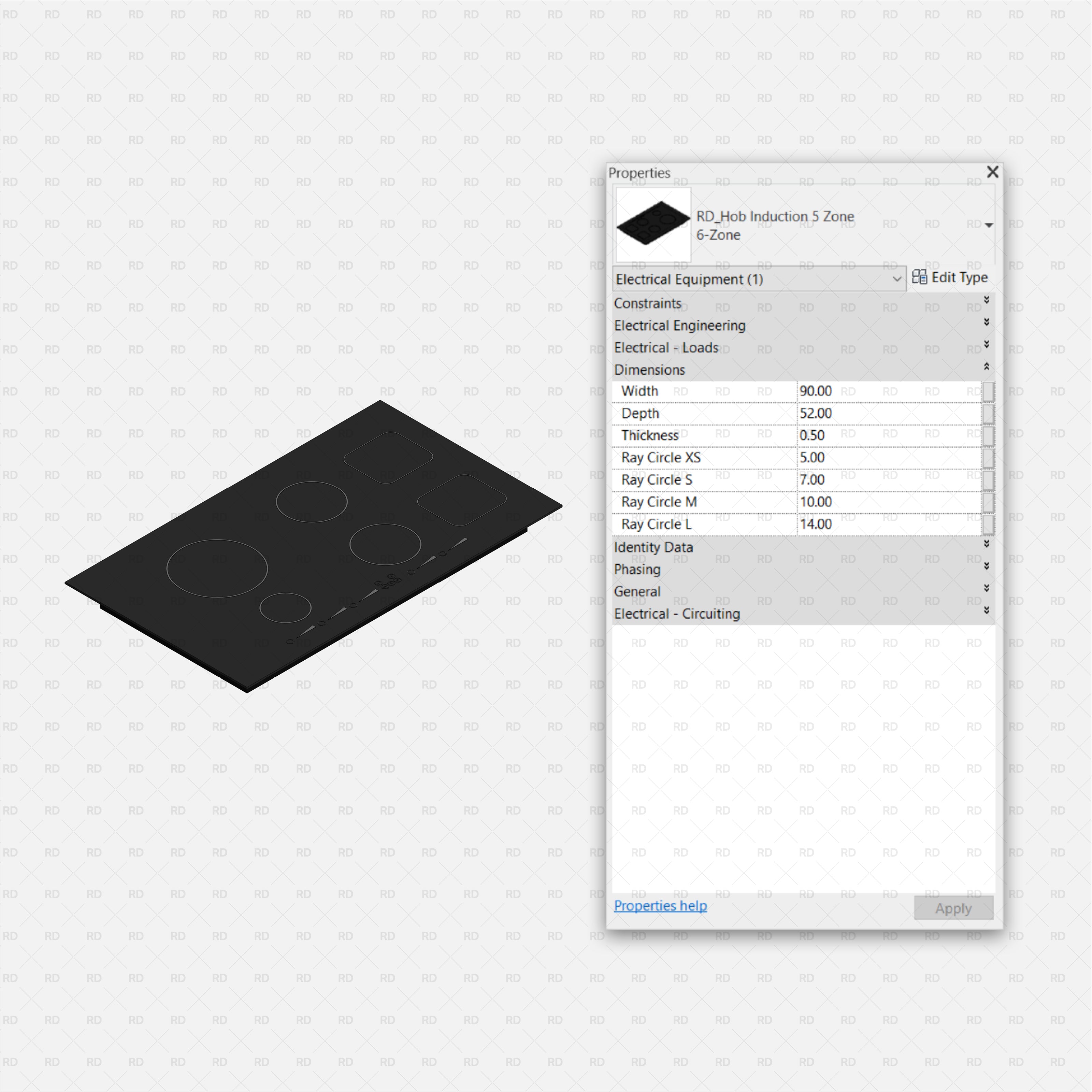 revit induction hob