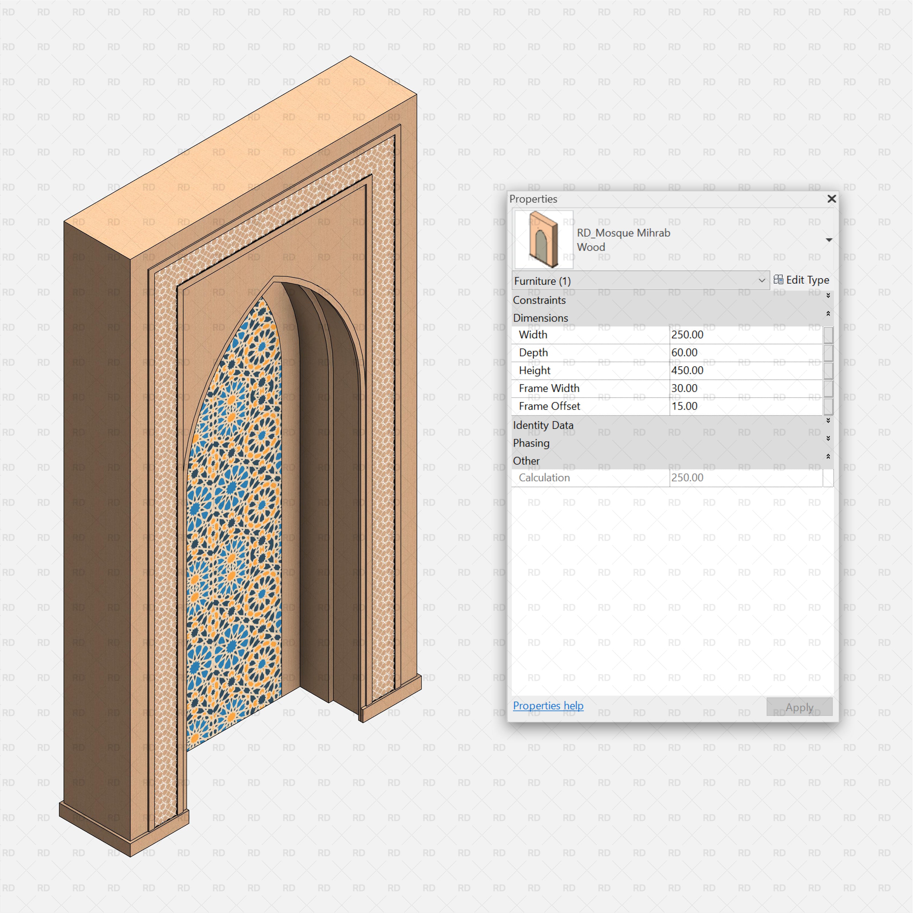 revit mosque mihrab family 