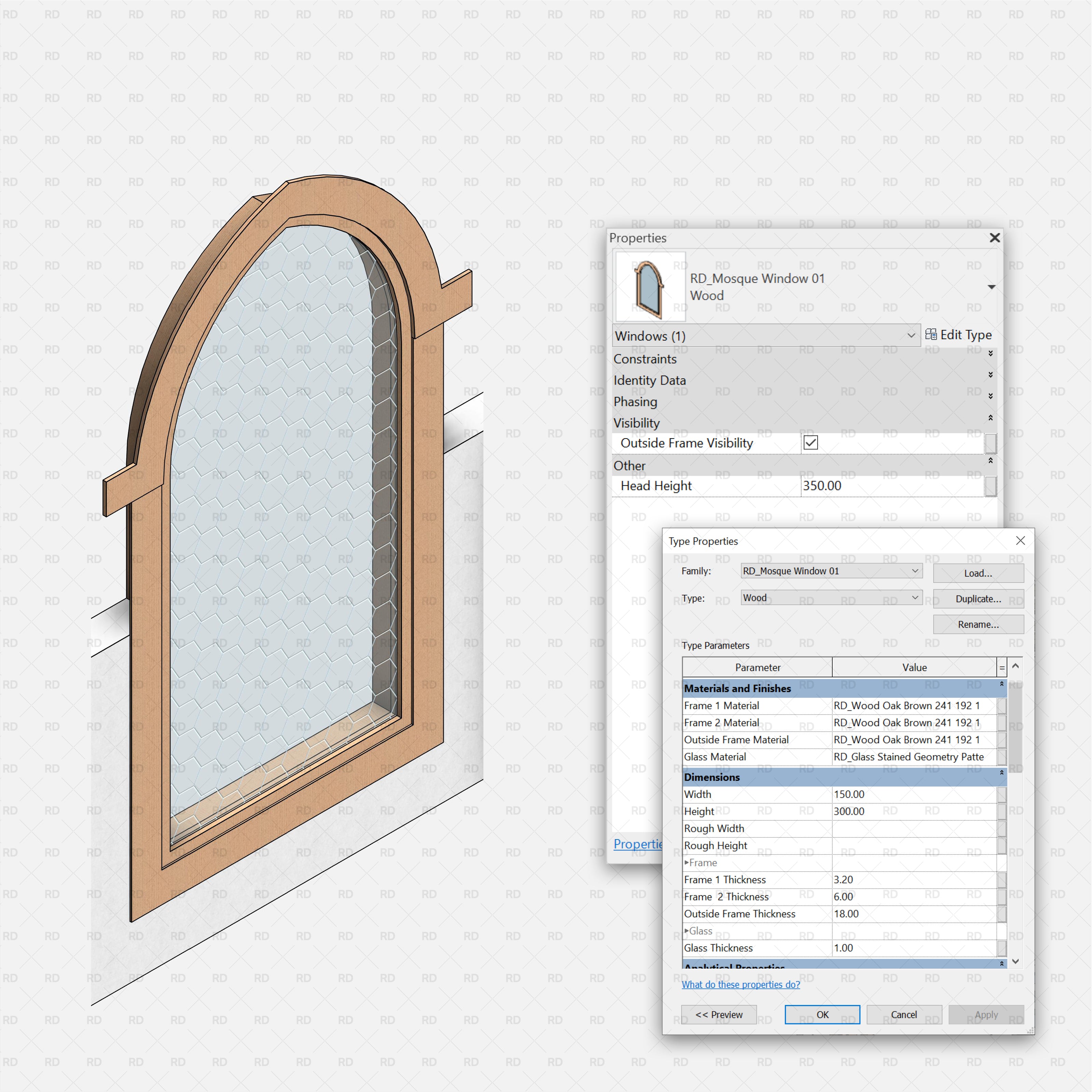 revit mosque window family